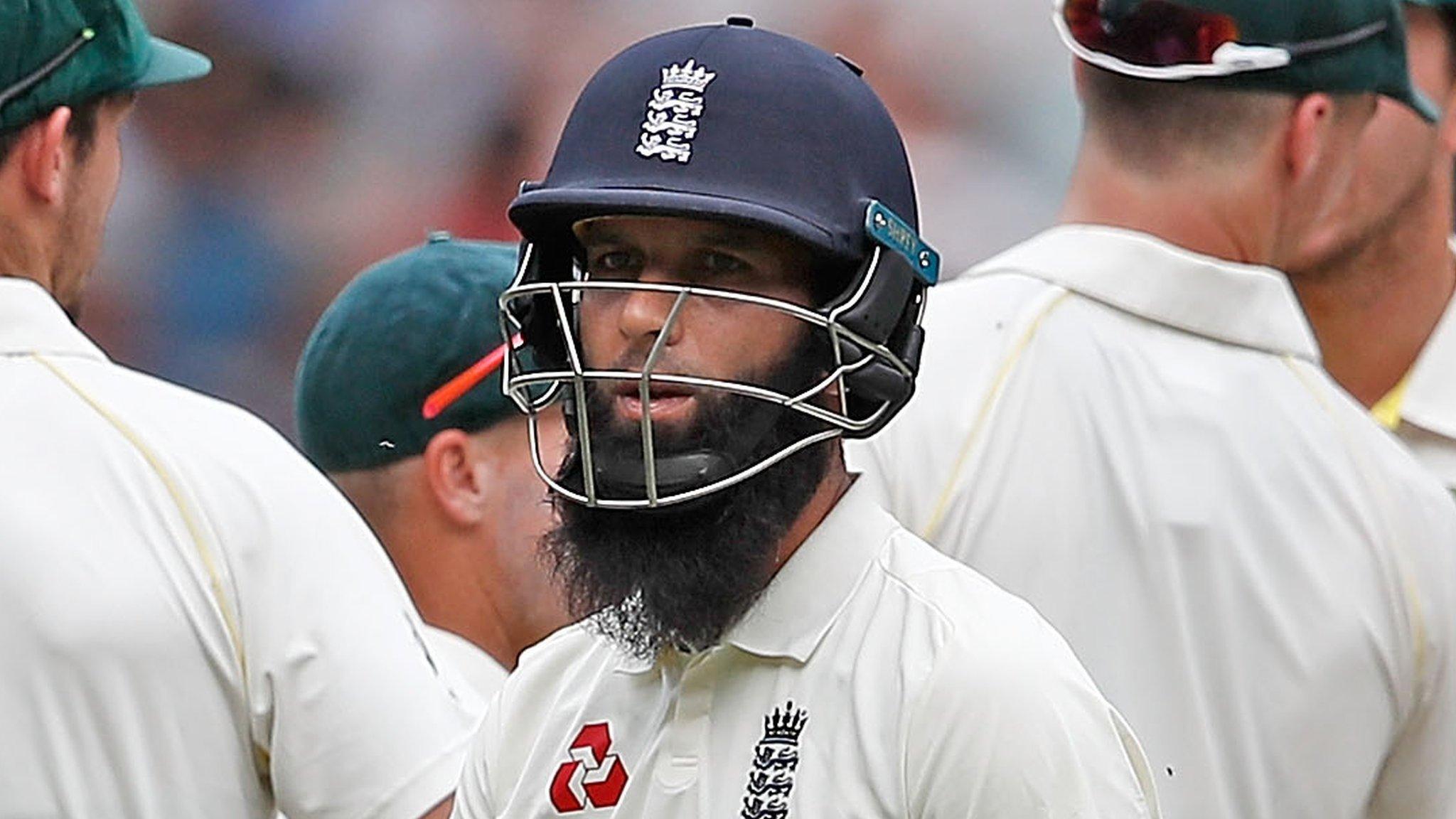 Moeen Ali walks off after being dismissed during the fourth Ashes Test