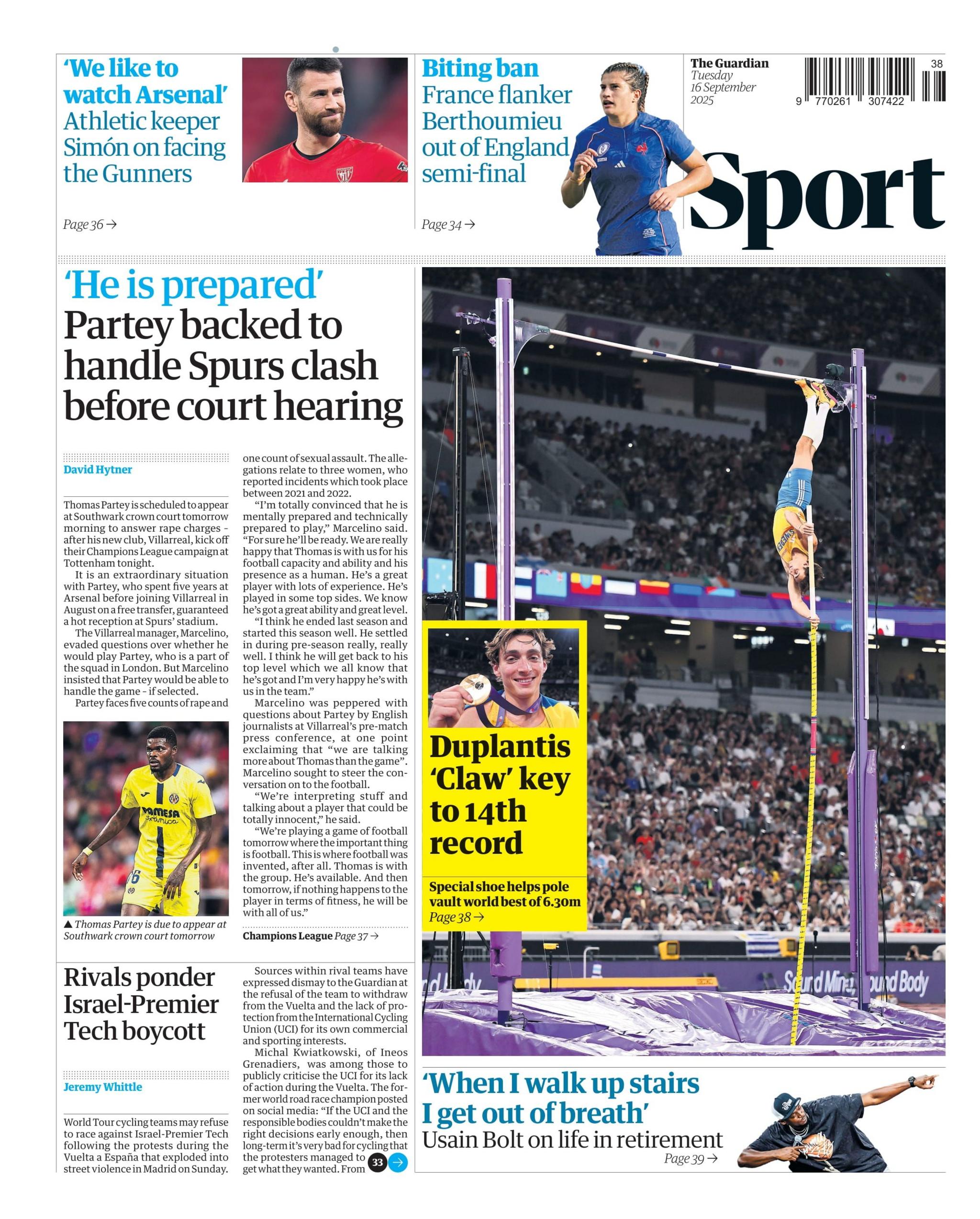 Guardian sports section