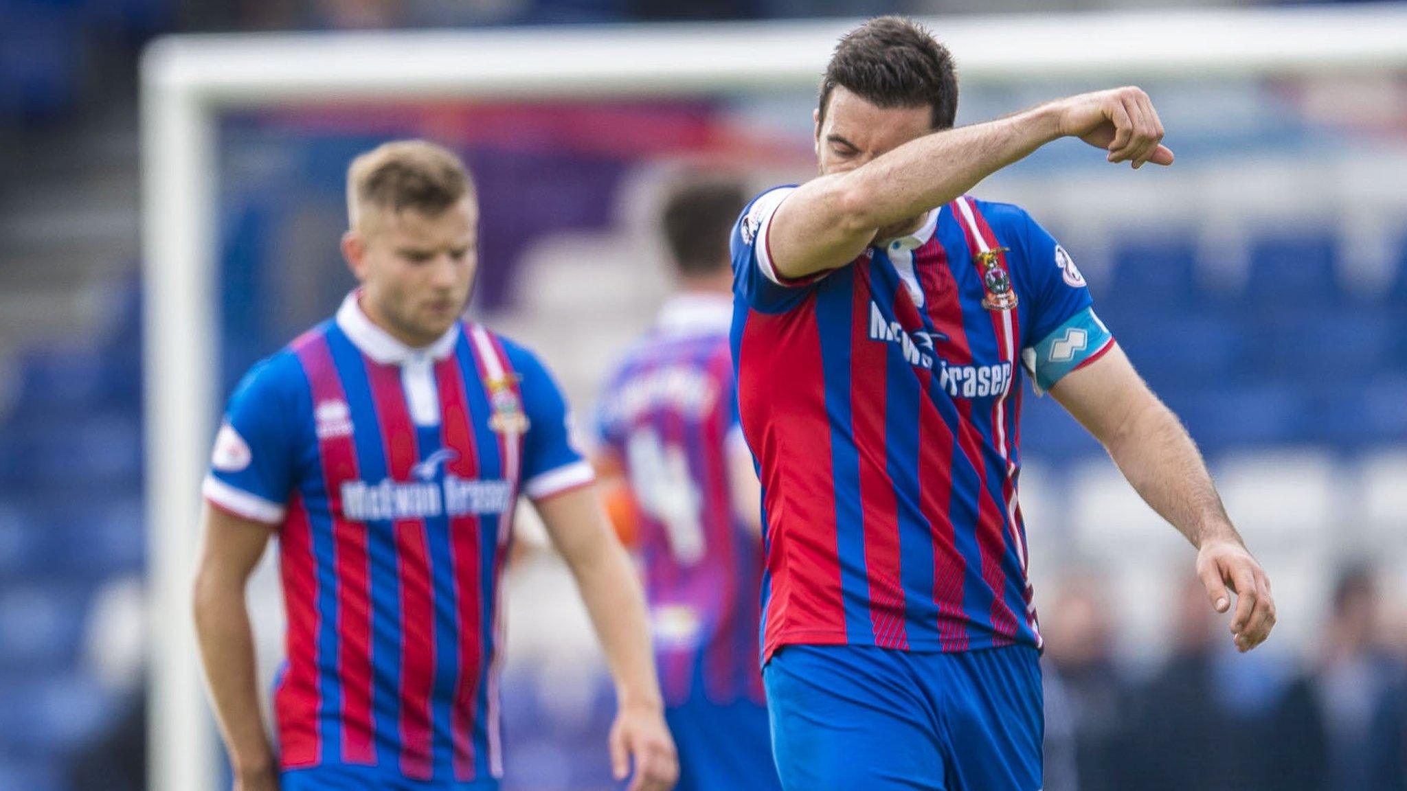 Inverness midfielder Ross Draper trudges off at full-time