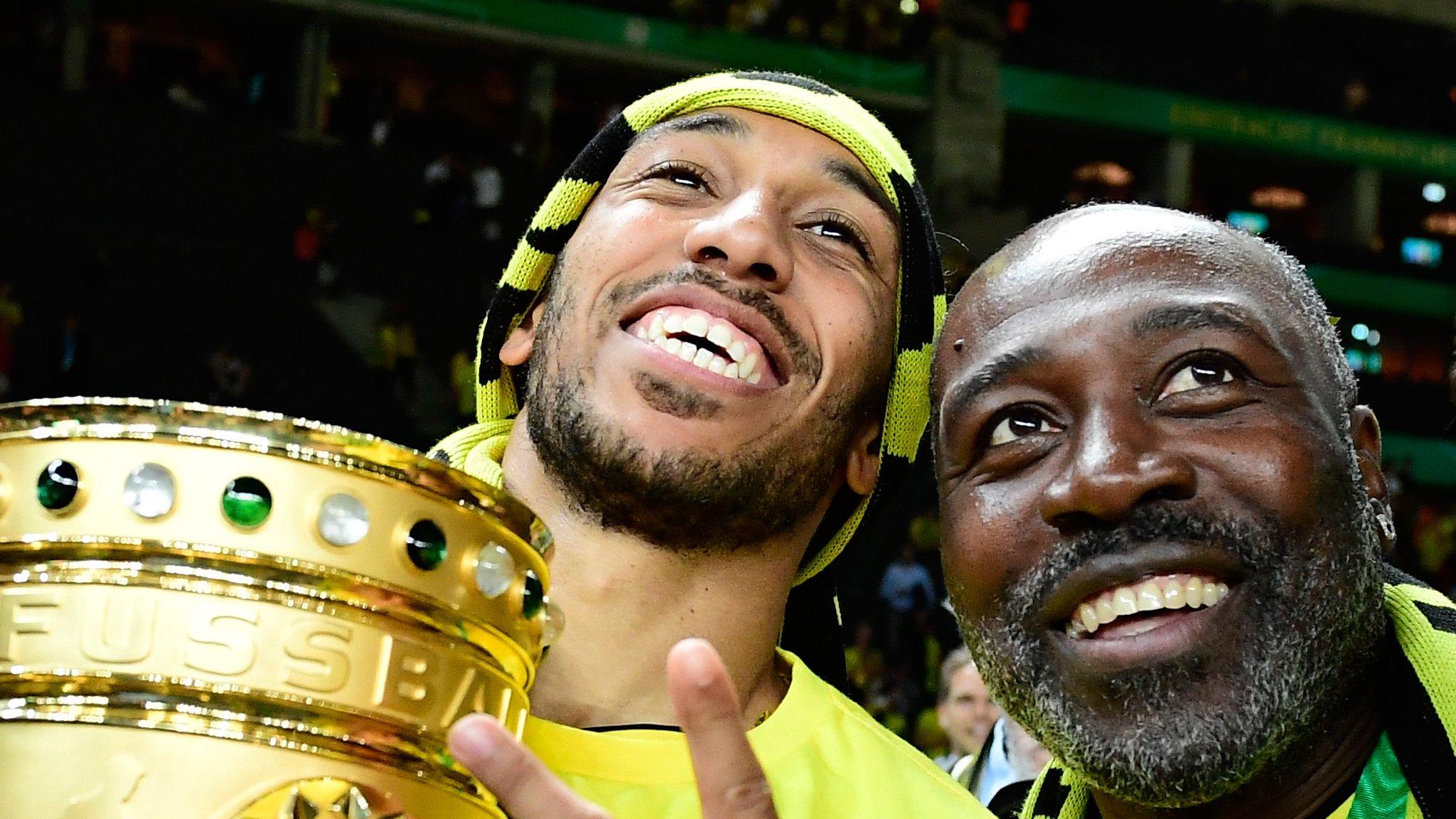 Pierre-Emerick Aubameyang and his father Pierre Francois