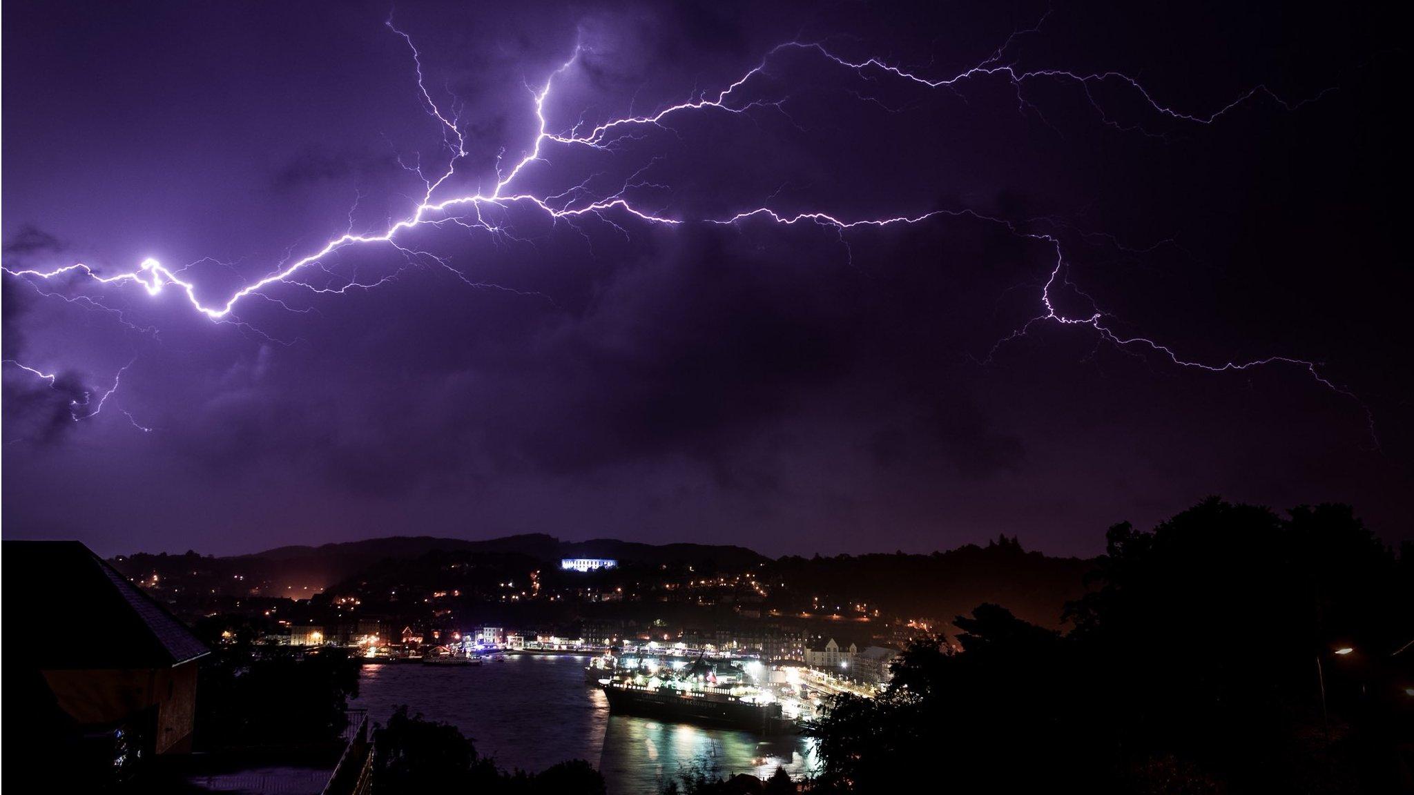 Lightning on the west coast of Scotland