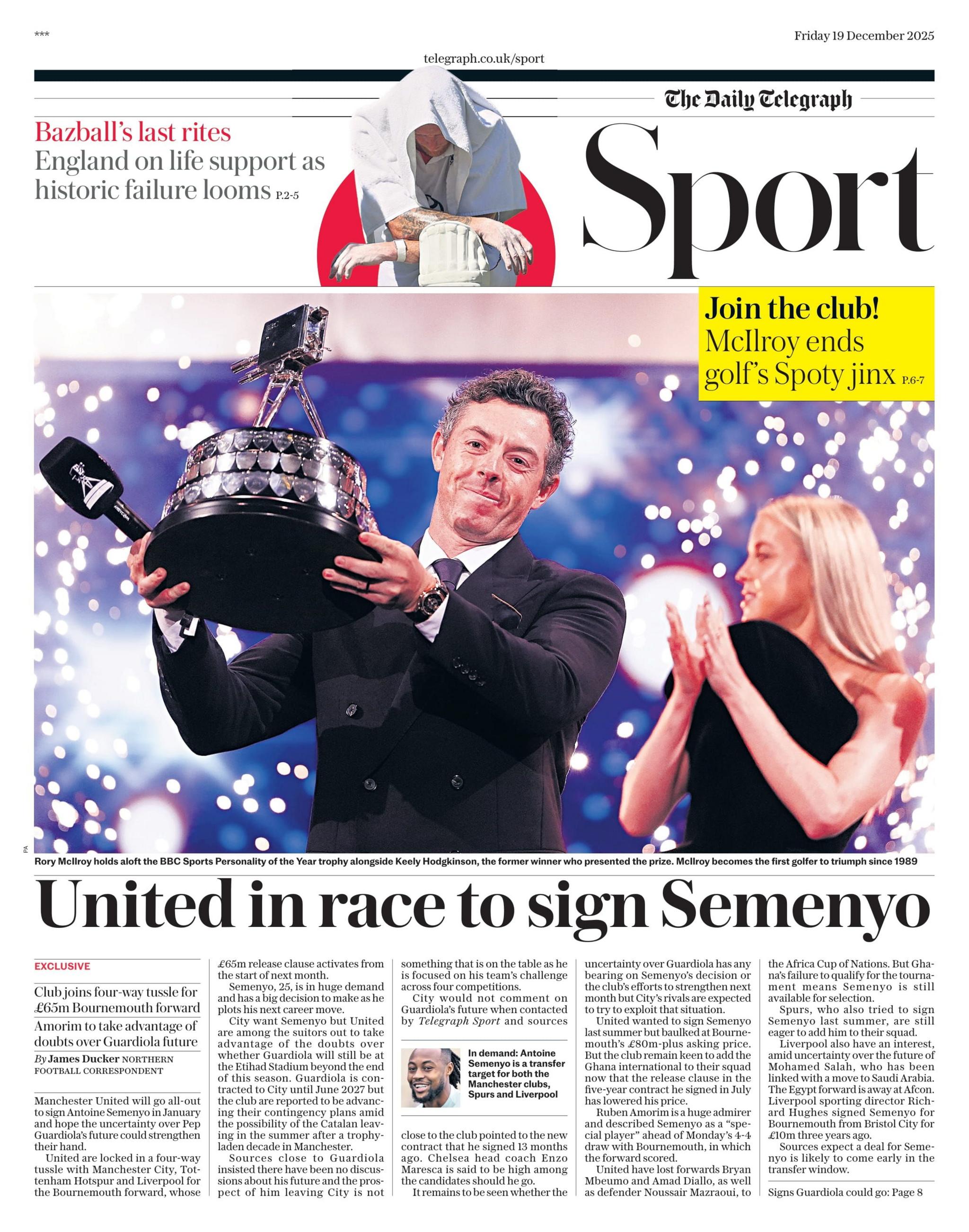 Telegraph sports section