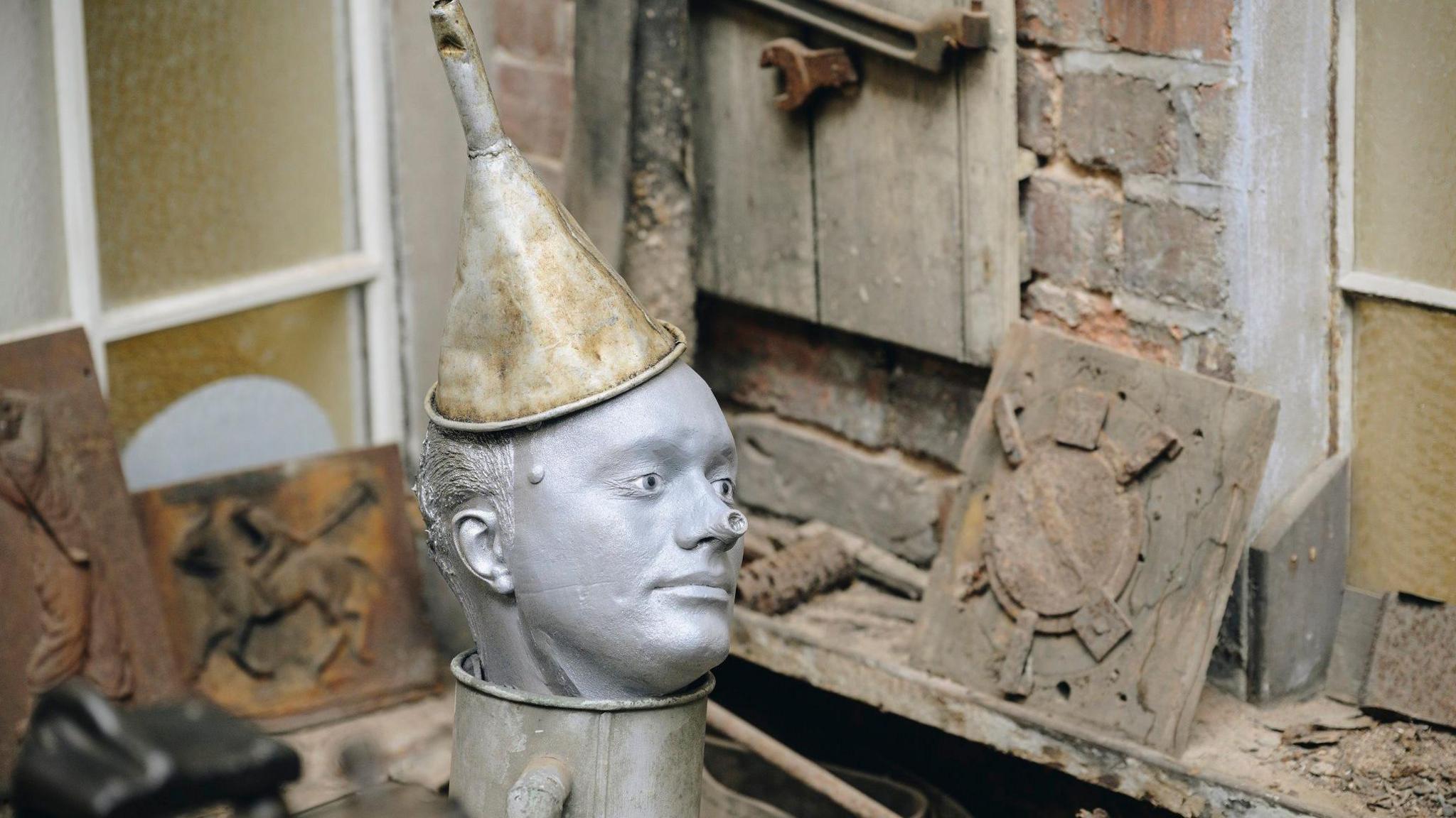 A sculpture of Dion Kitson as a Tin Man