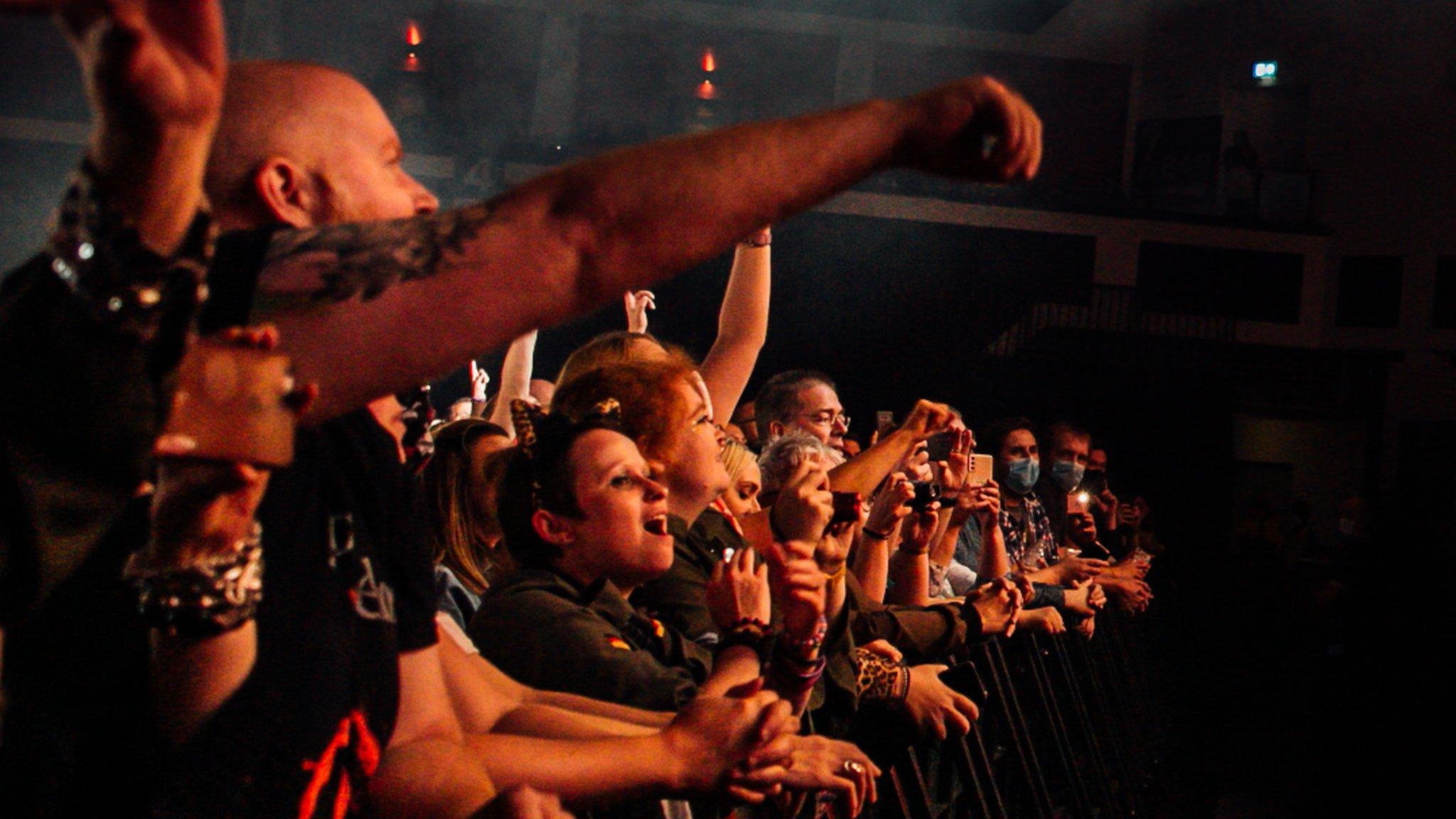 People at a Manic Street Preachers' gig in Cardiff, September