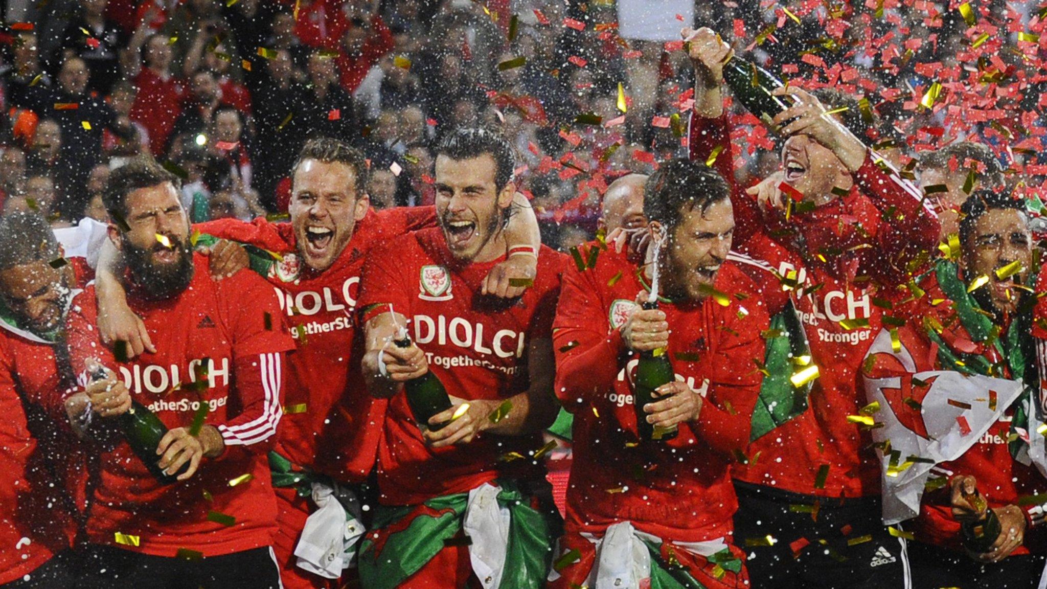 Wales players celebrate