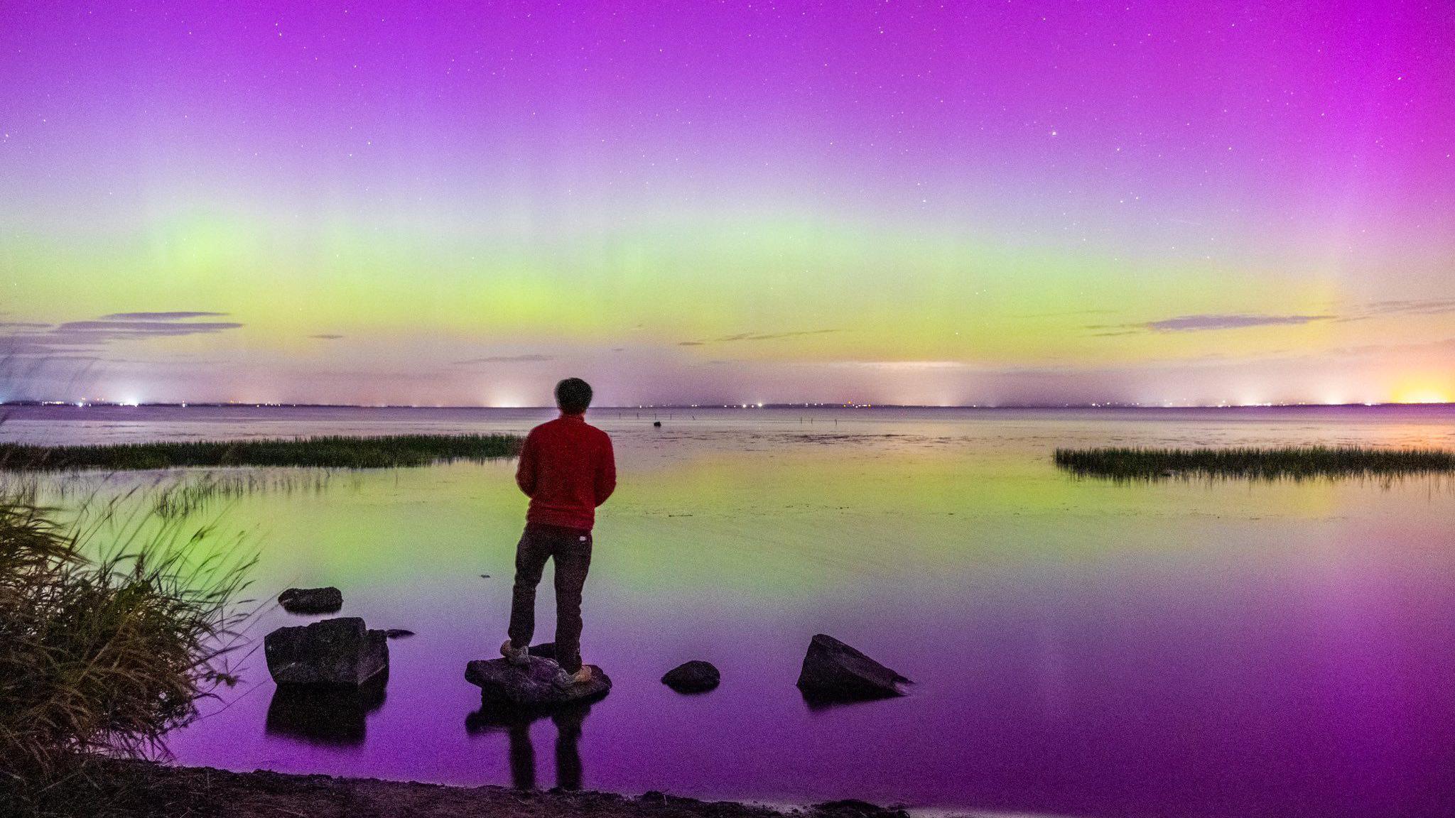 Northern Lights over Derrytrasna, County Armagh