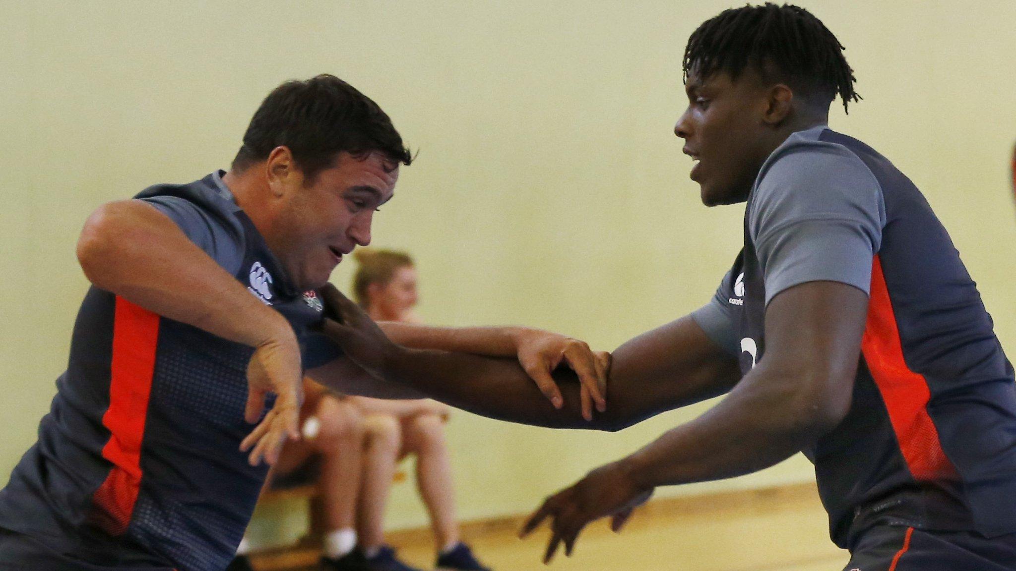 England players in training