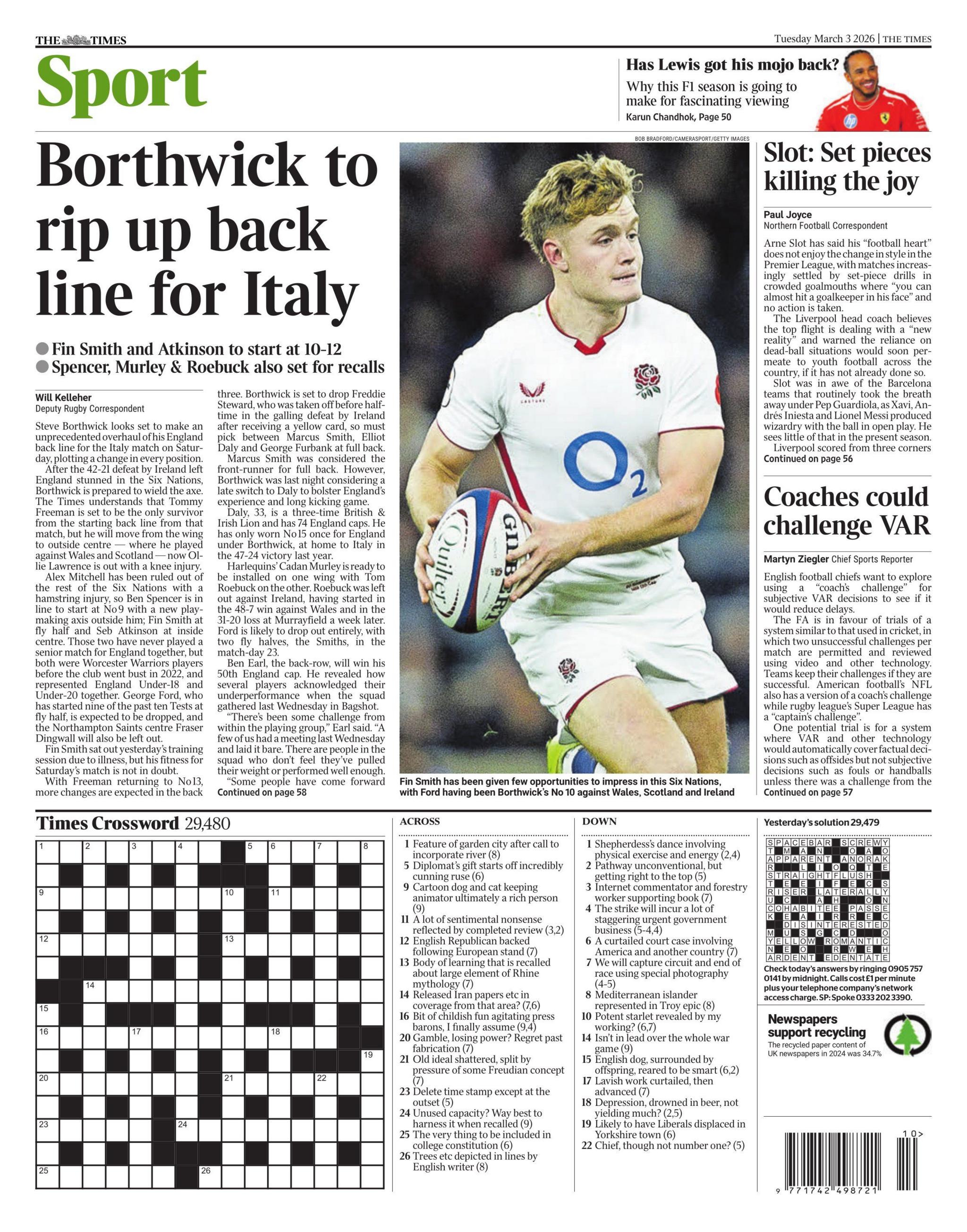 The Times sports section