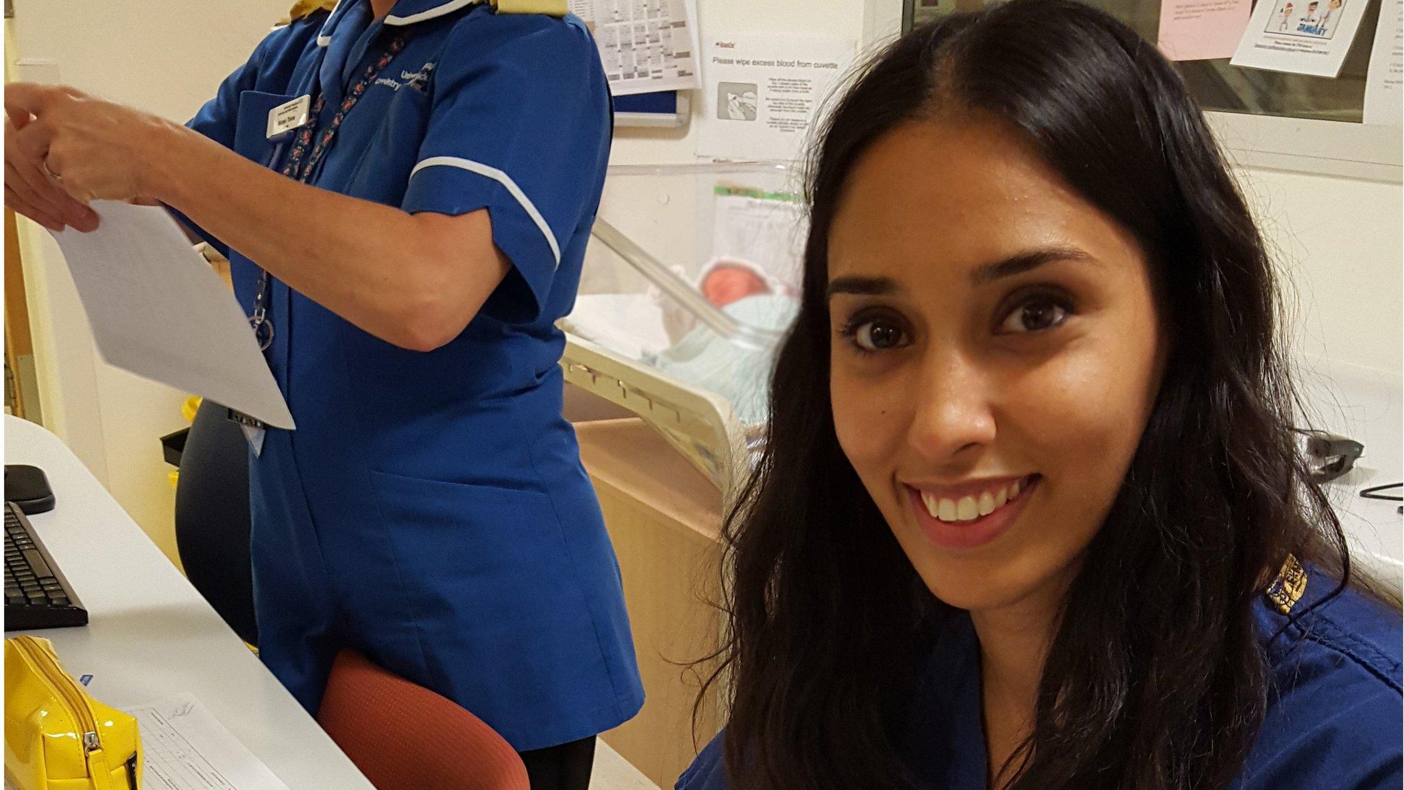 Dr Rima Dhillon on shift on the maternity ward at Coventry University Hospital