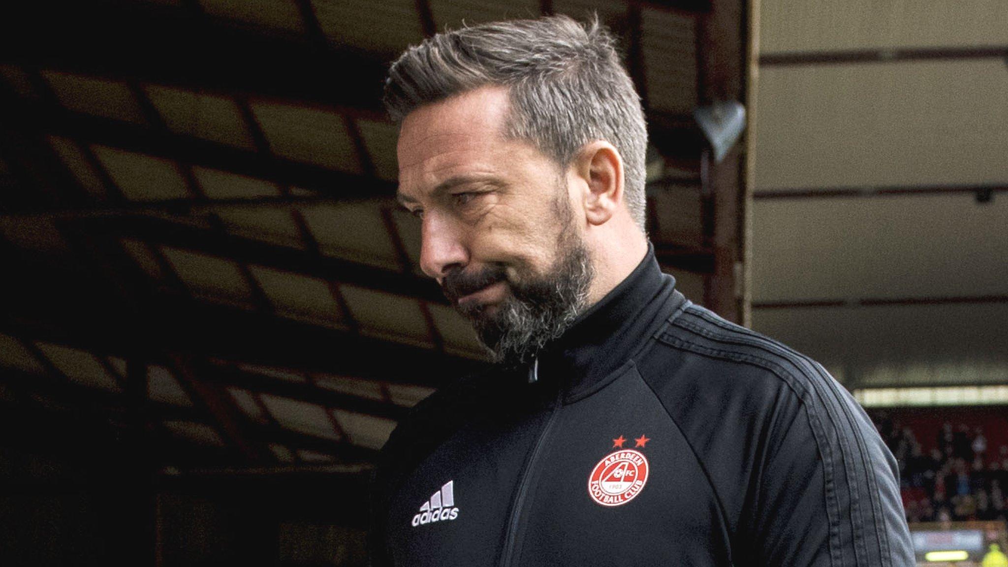 Derek McInnes looks downcast during Aberdeen's home defeat by Rangers on Sunday