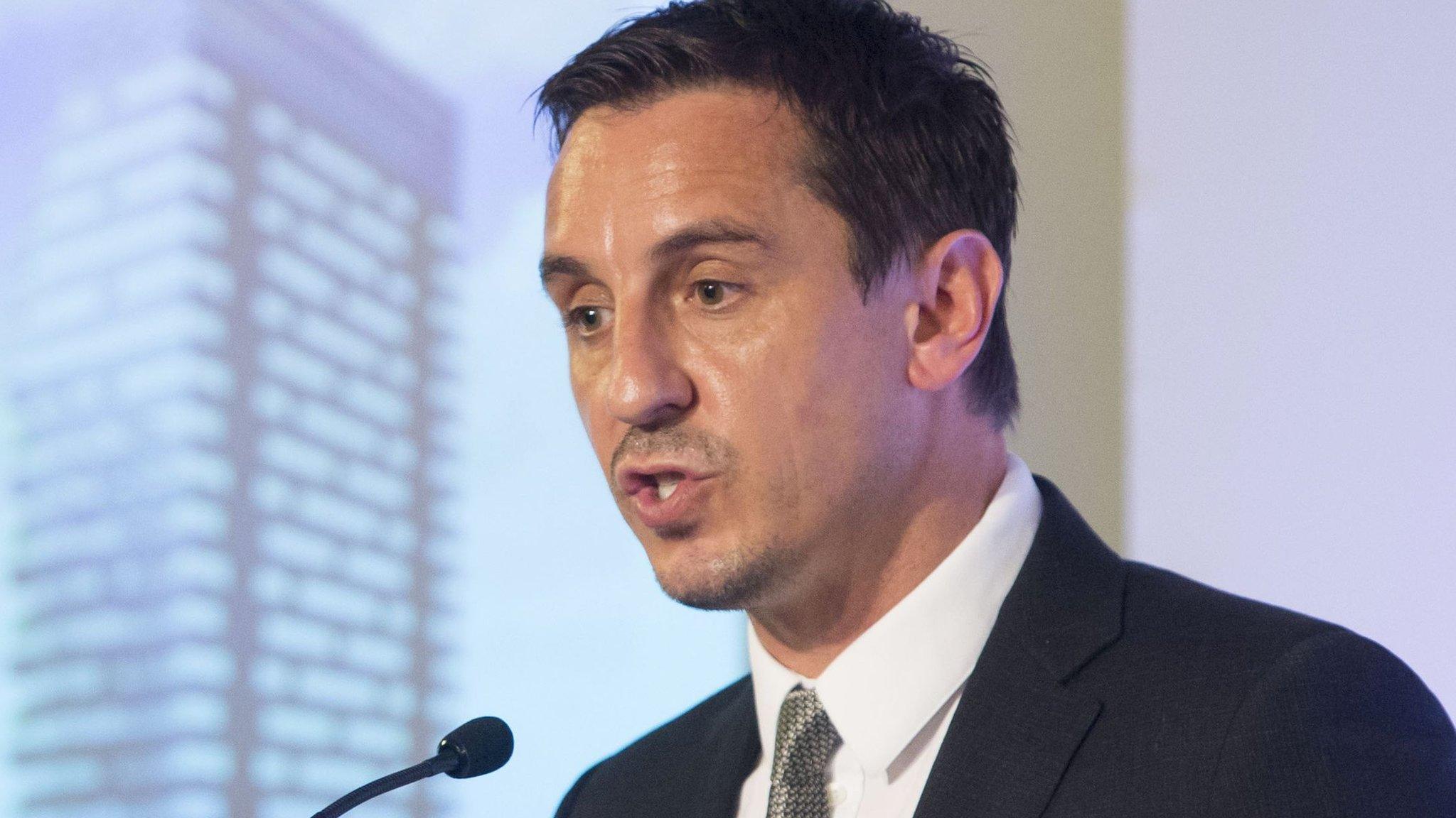 Gary Neville announcing plans for his Manchester city centre development