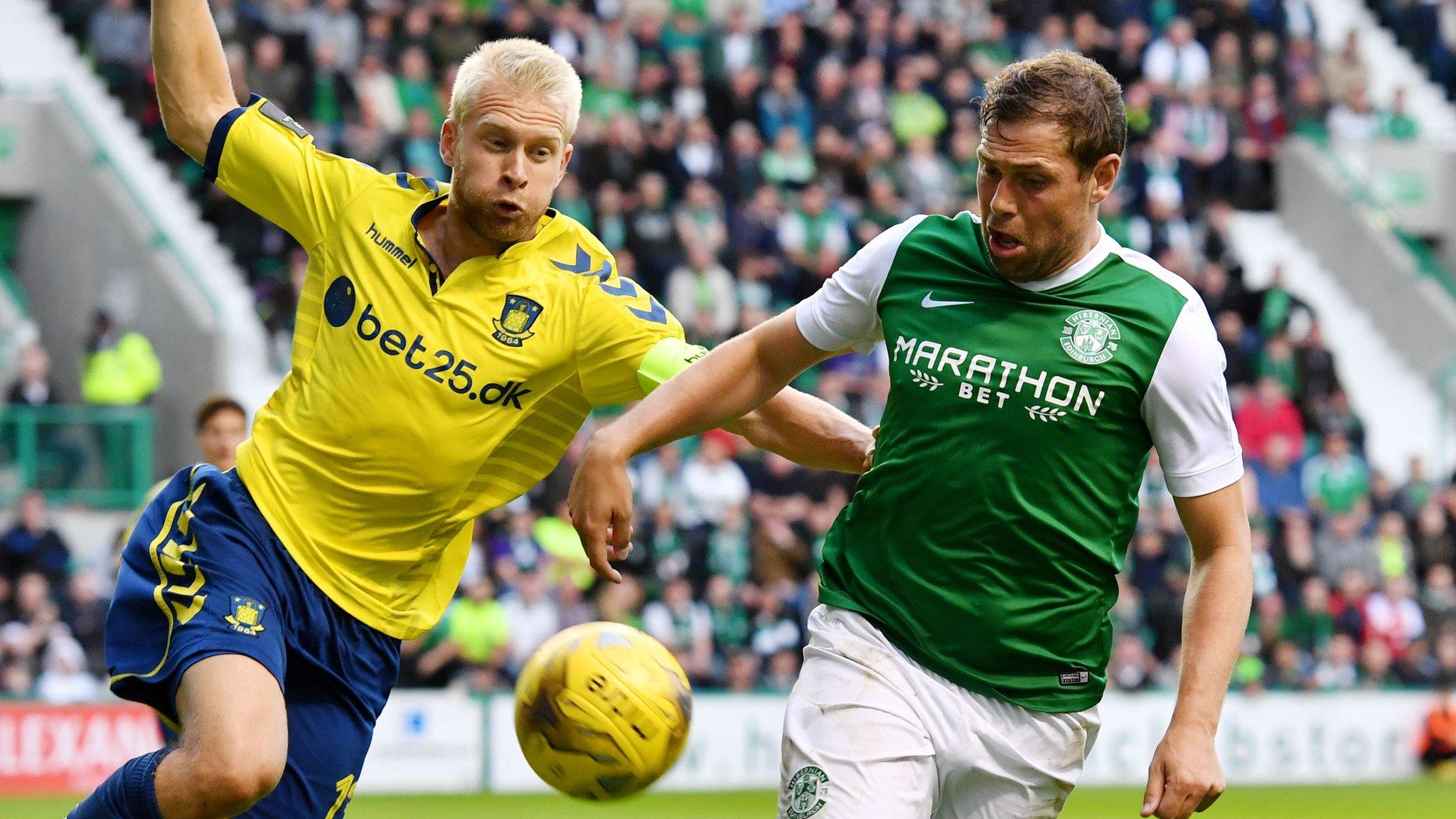 Scottish Cup winners Hibs lost on penalties to Brondby in the second qualifying round of the Europa League