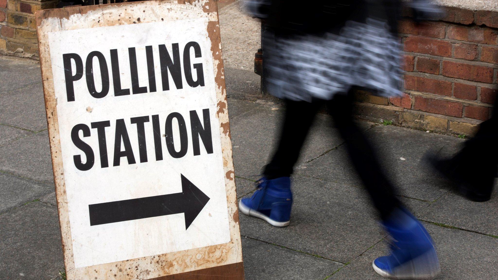 Polling station sign