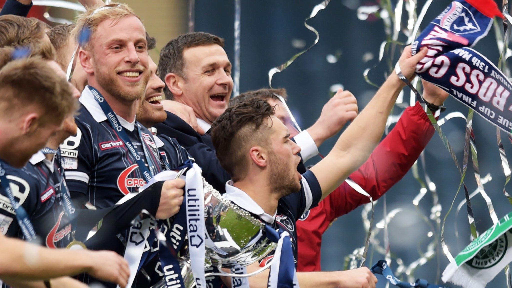 Ross County celebrate winning the Scottish League Cup