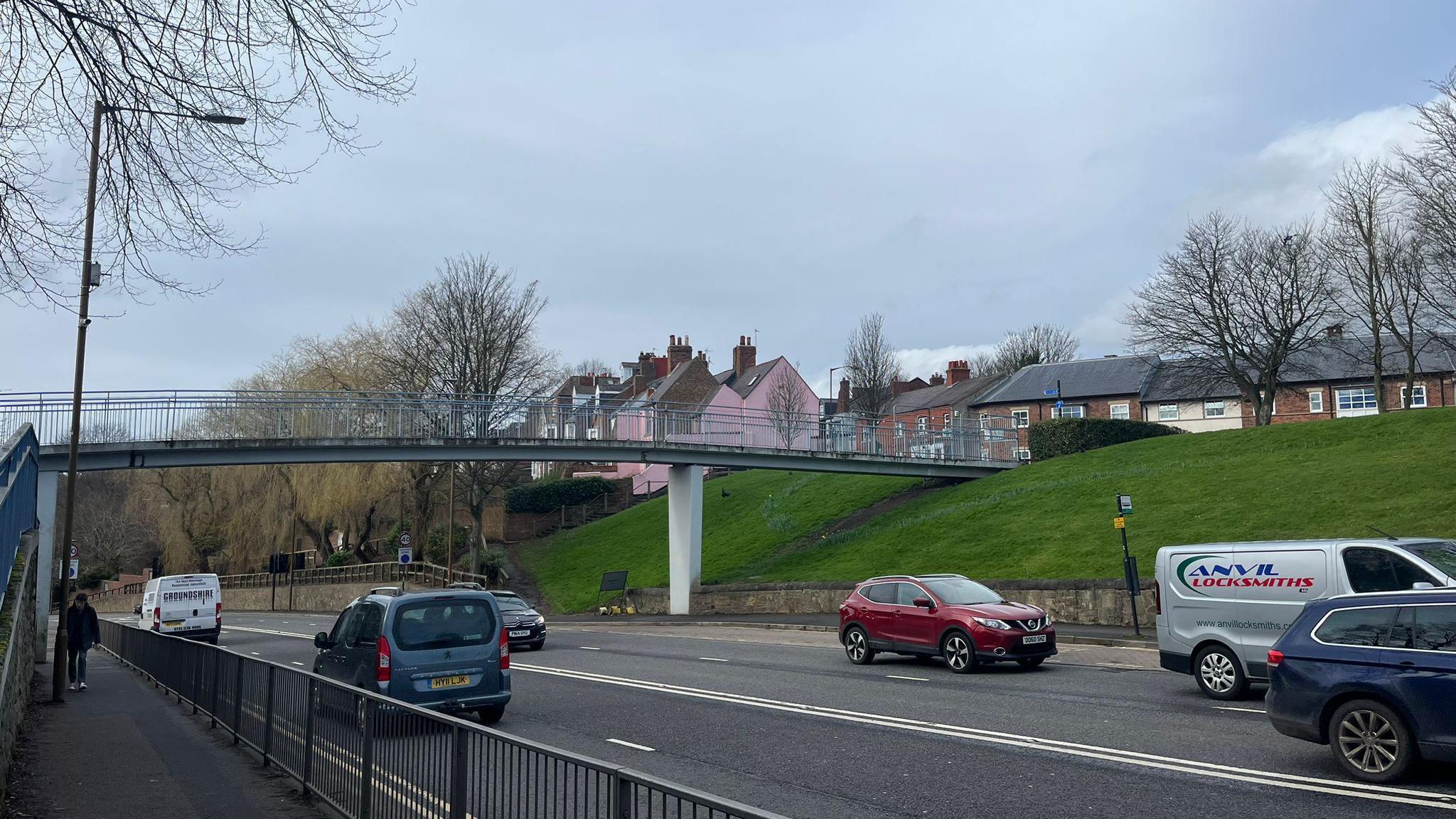 Leazes Bridge a metal structure with cars passing underneath