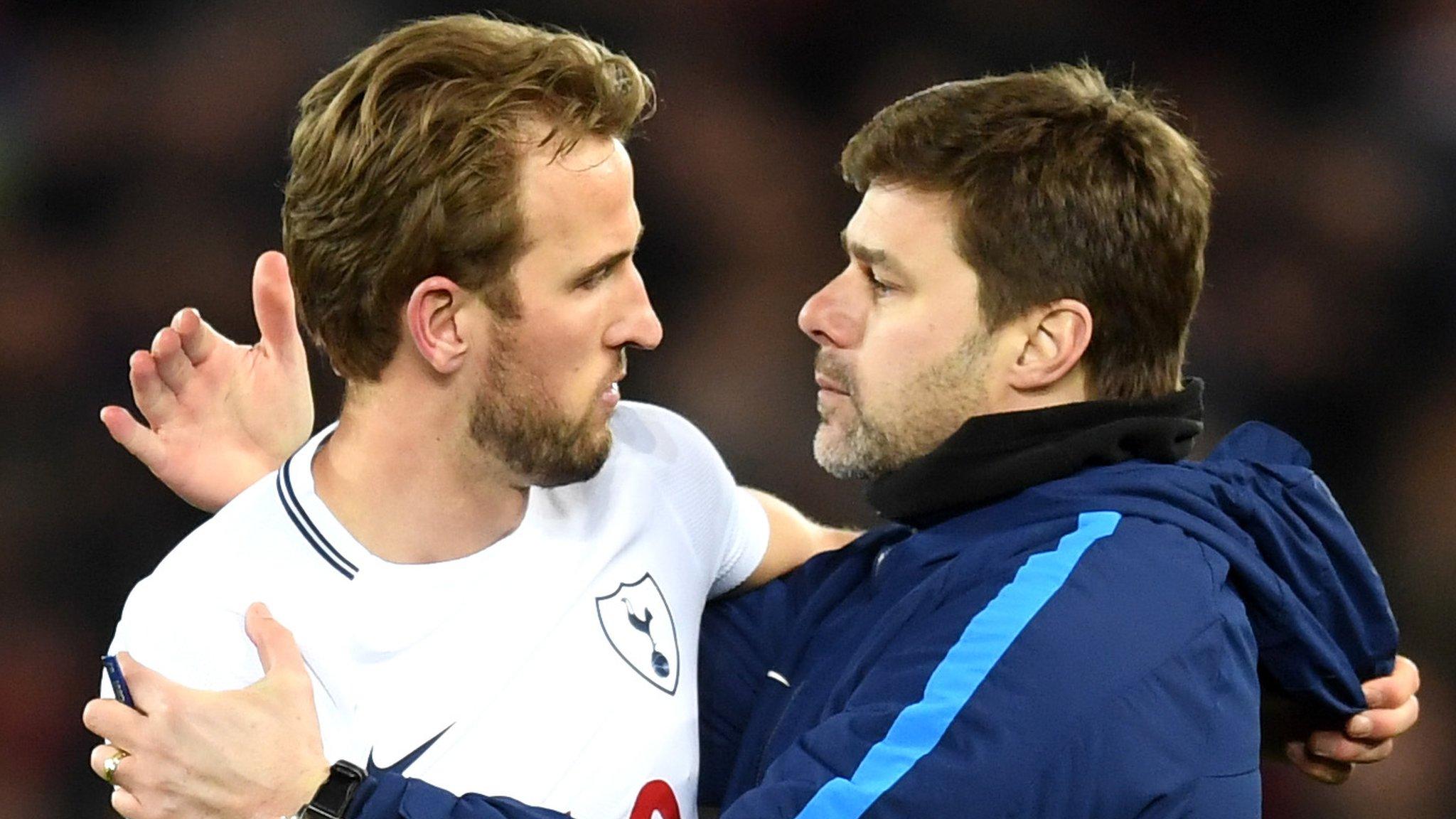 Tottenham striker Harry Kane and manager Mauricio Pochettino