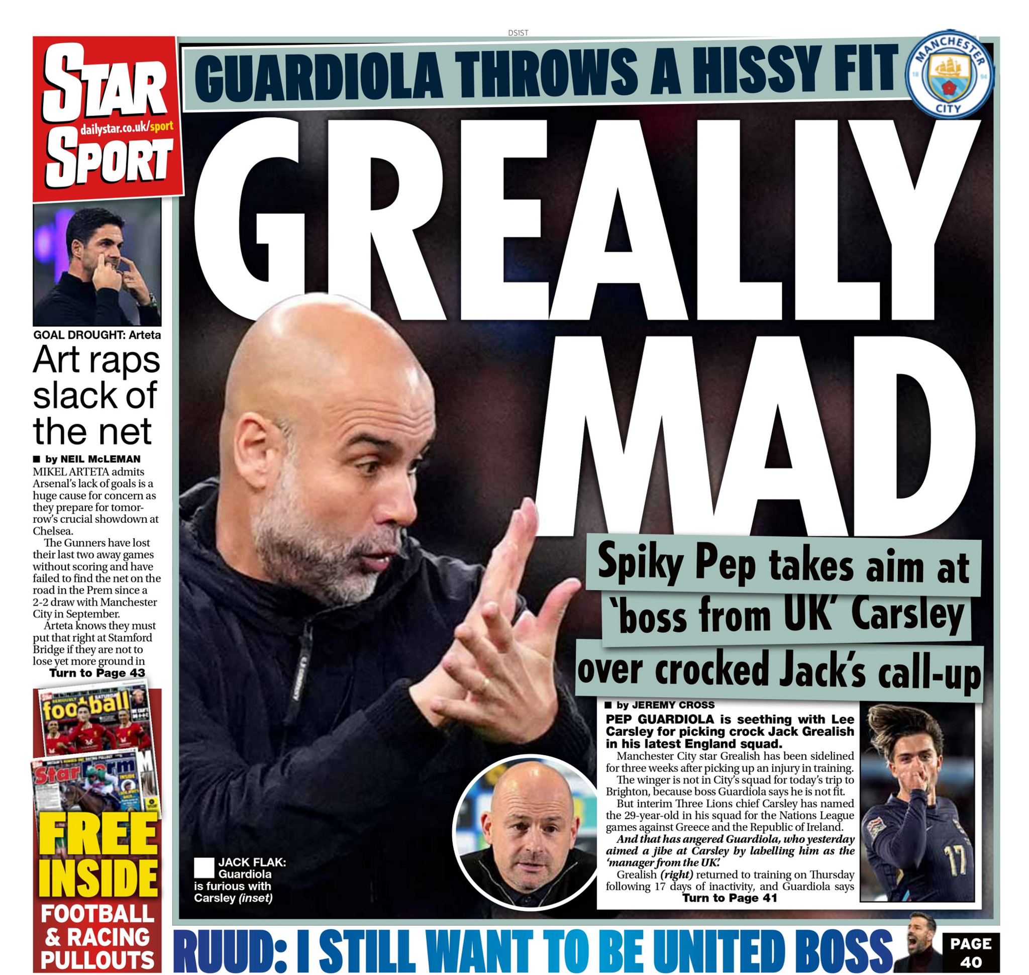 Saturday's Daily Star back page