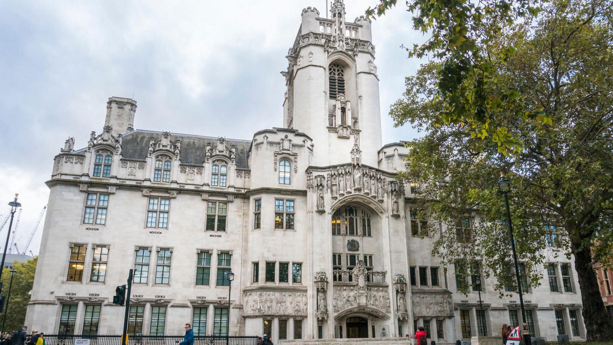 A wider shot of the Supreme Court building in London