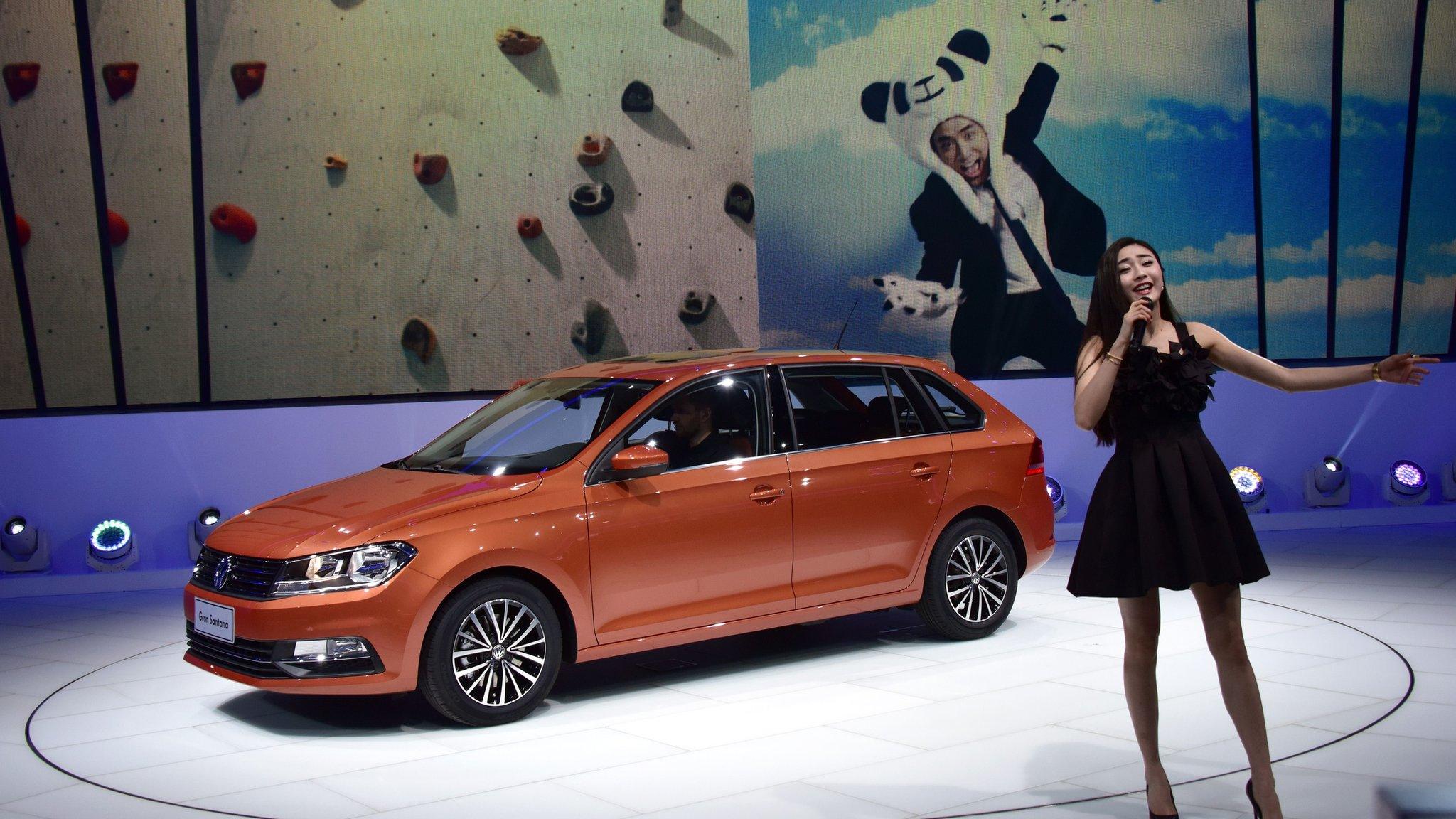 The VW Gran Santana car on display in Shanghai in April.