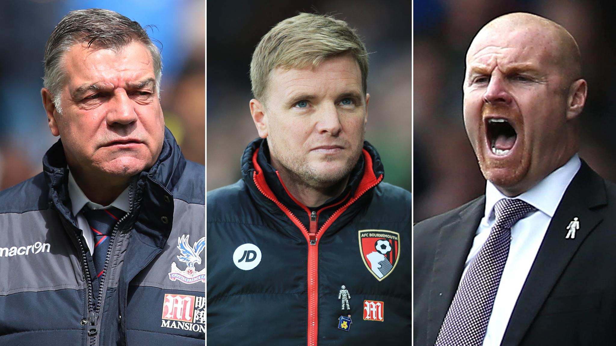 Sam Allardyce, Eddie Howe and Sean Dyche