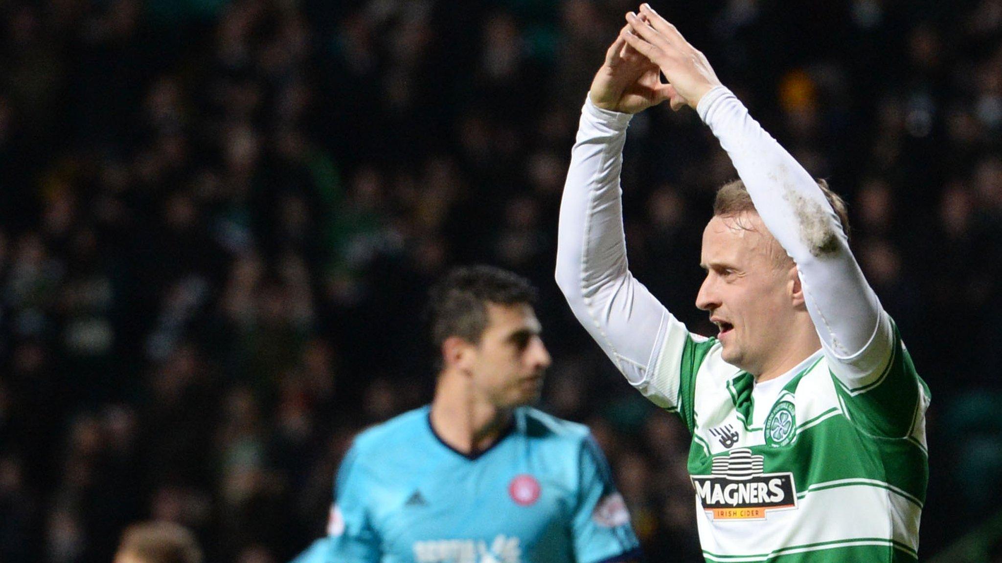 Celtic's Leigh Griffiths celebrates against Hamilton