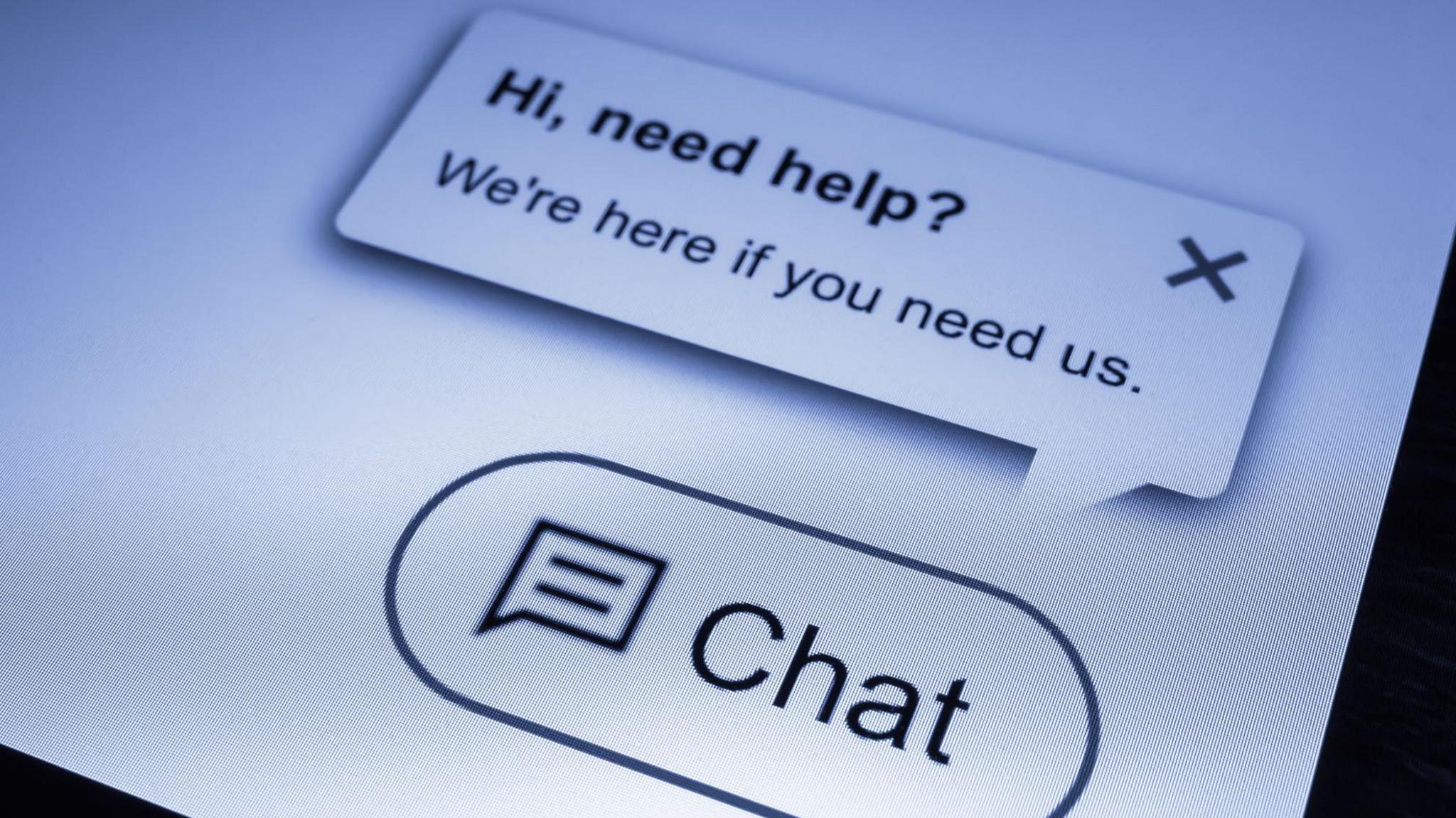 Close up of a chatbot screen