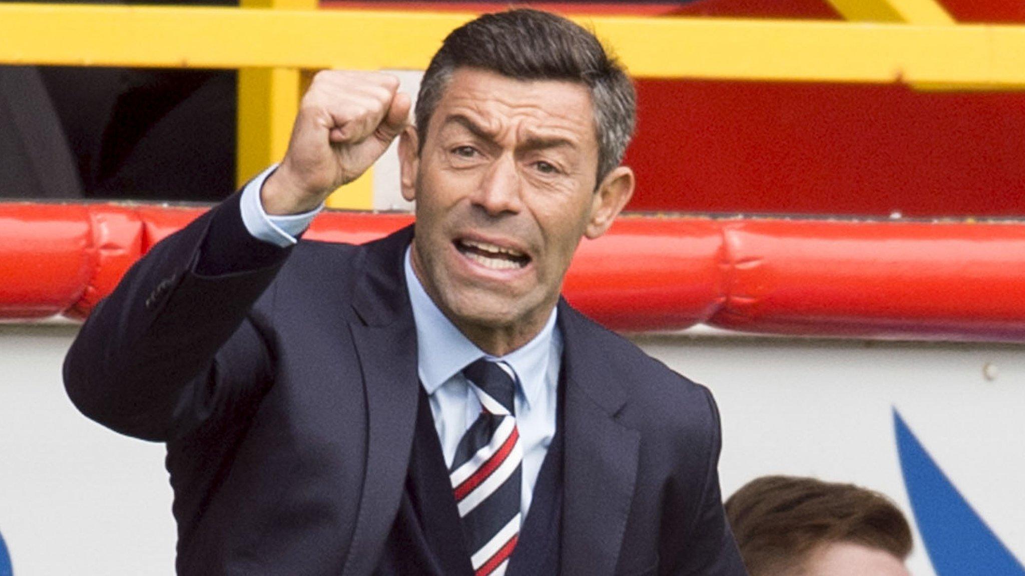 Rangers boss Pedro Caixinha urges on his team against Aberdeen