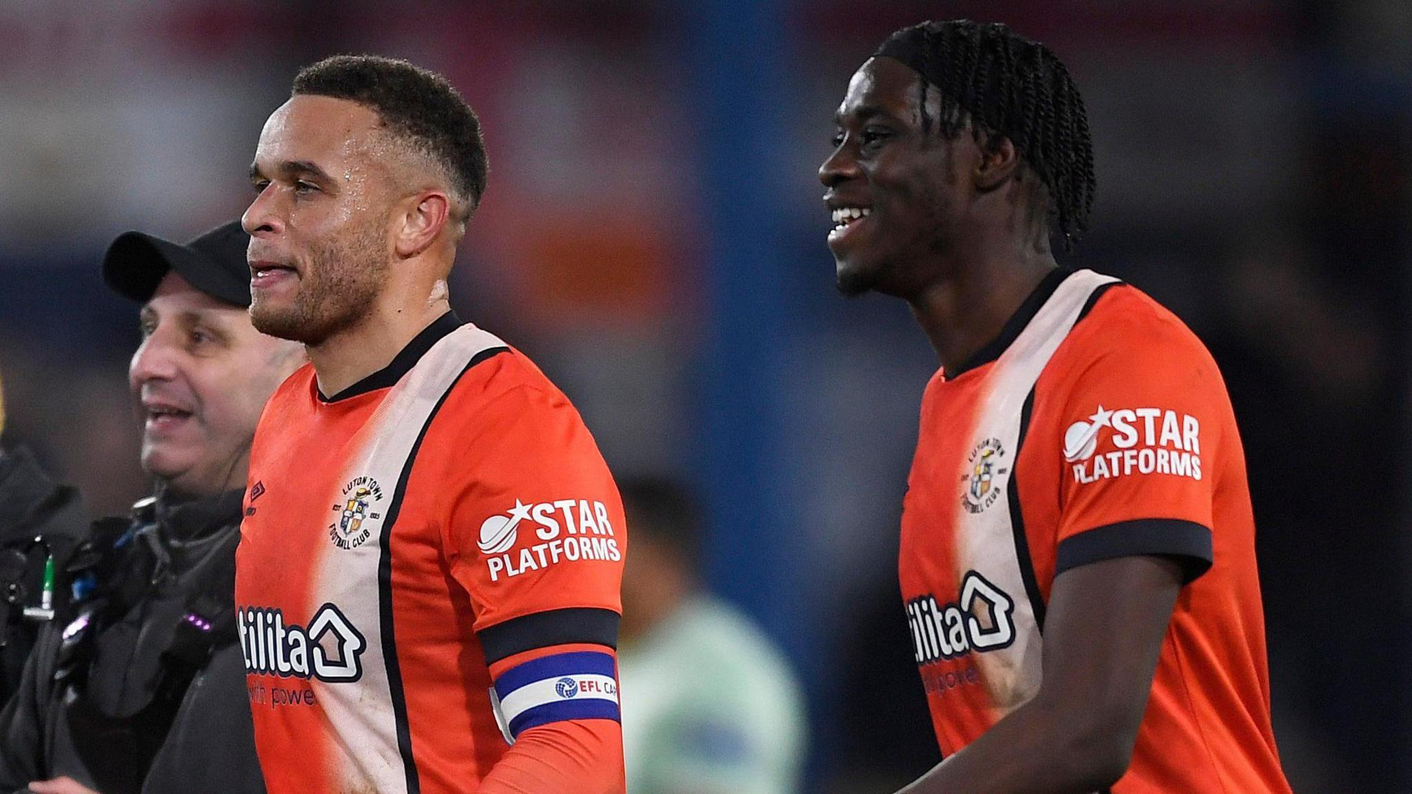 Luton captain Carlton Morris and strike partner Elijah Adebayo