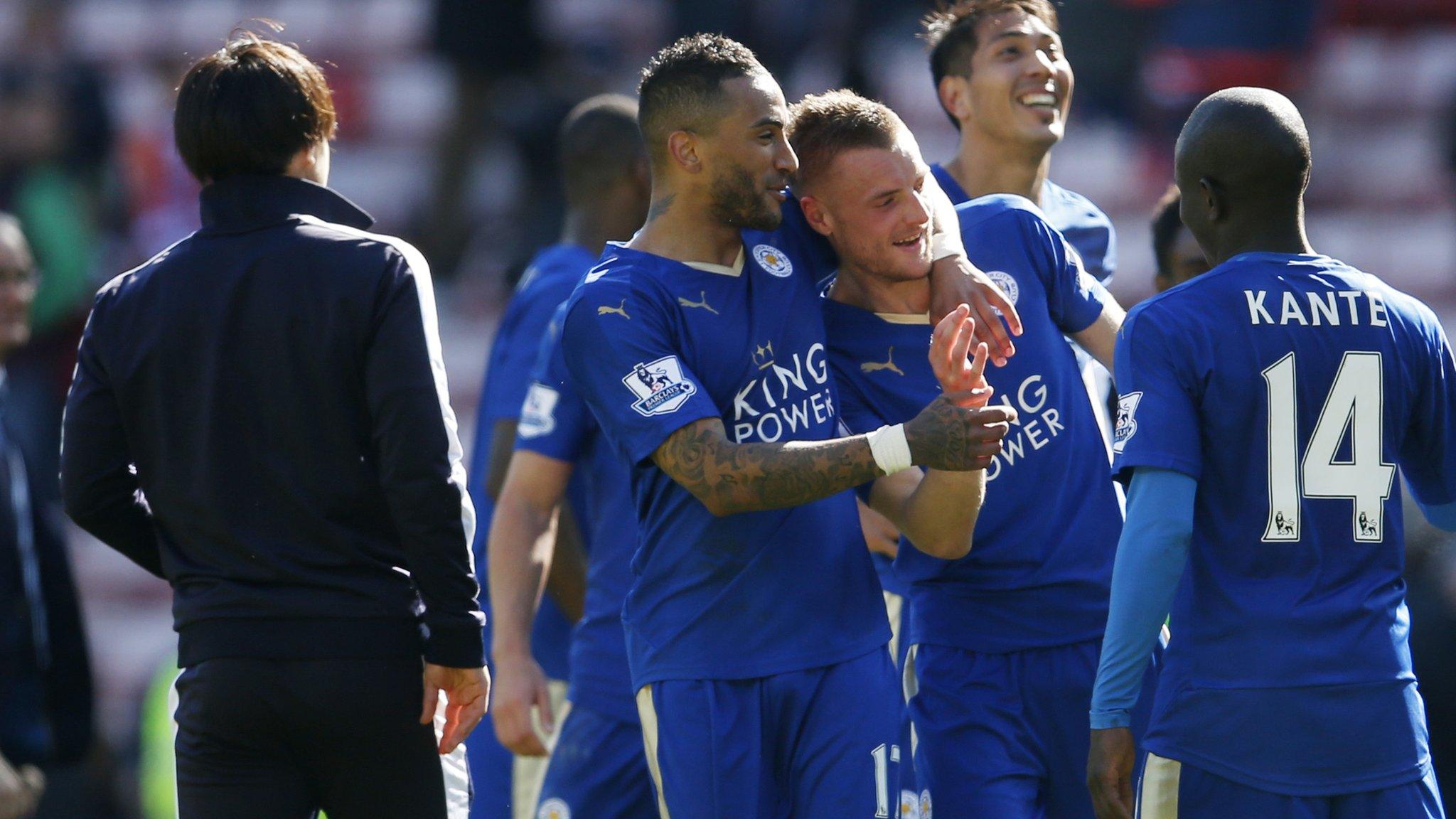 Leicester celebrate at full-time