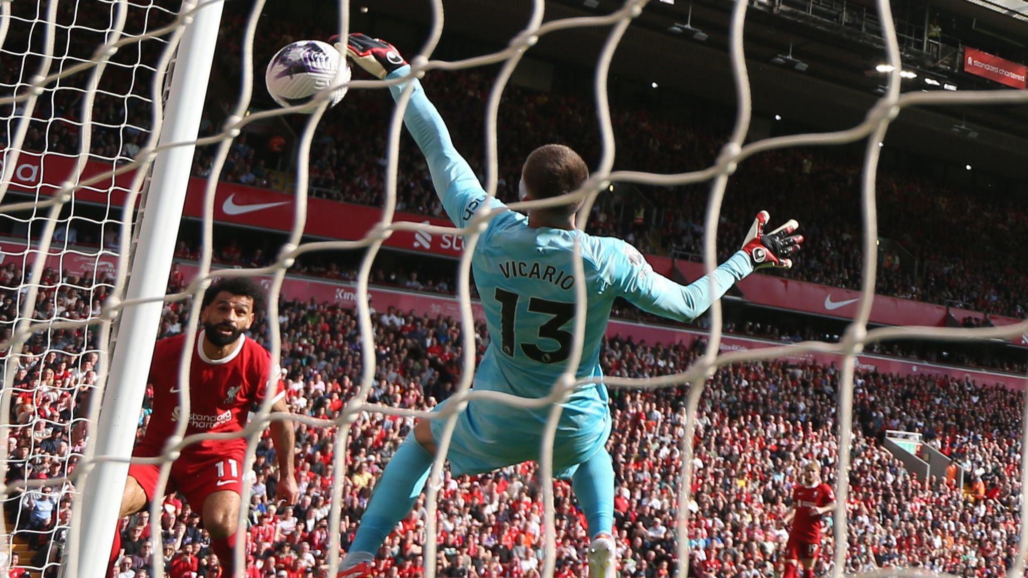 Mohamed Salah puts Liverpool ahead against Tottenham