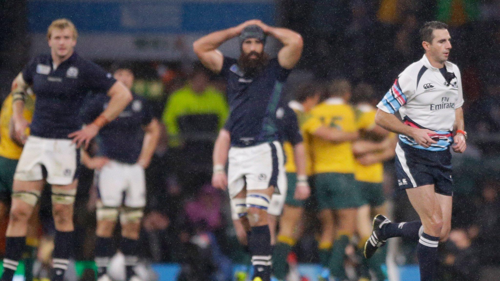 Craig Joubert leaves the field after blowing for full time