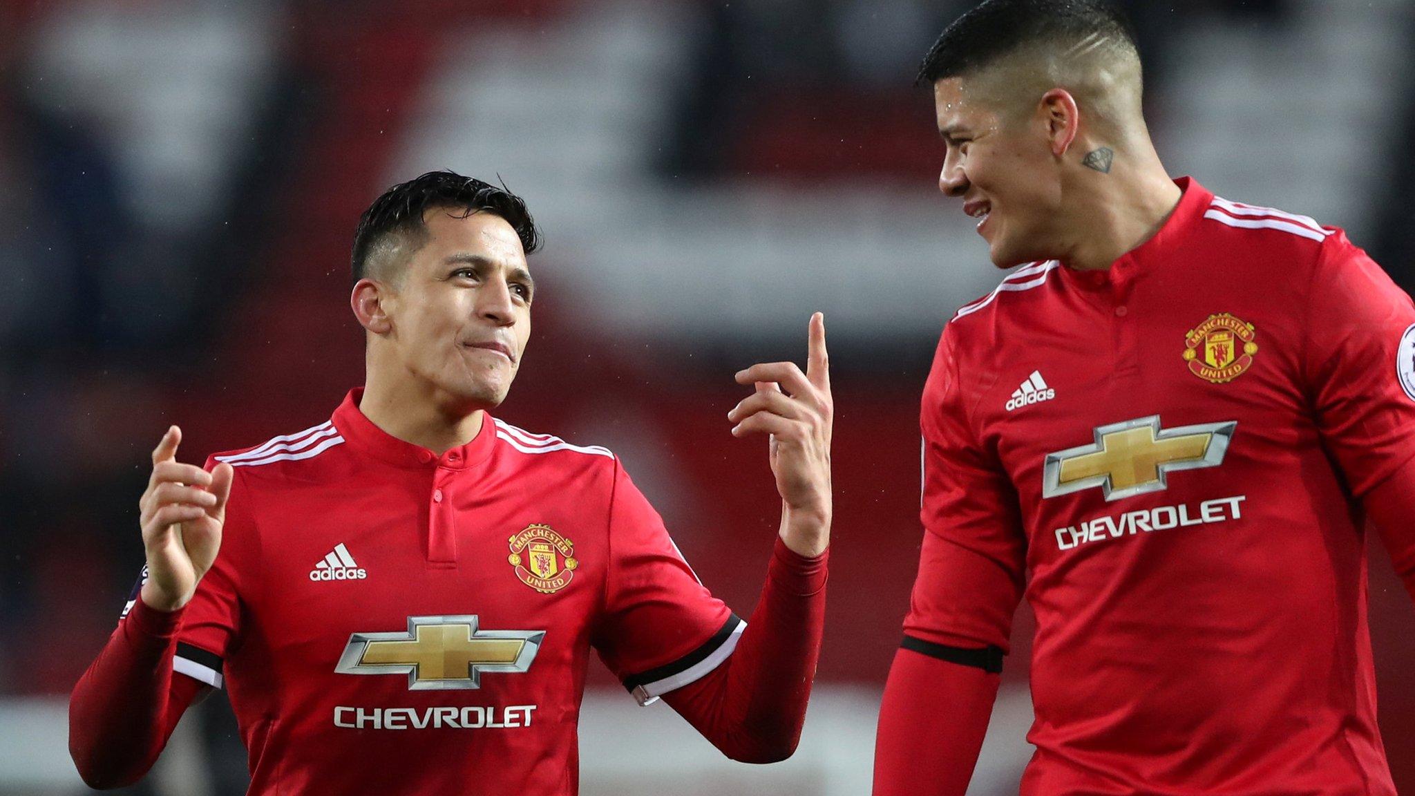 Manchester United's Alexis Sanchez and Marcos Rojo