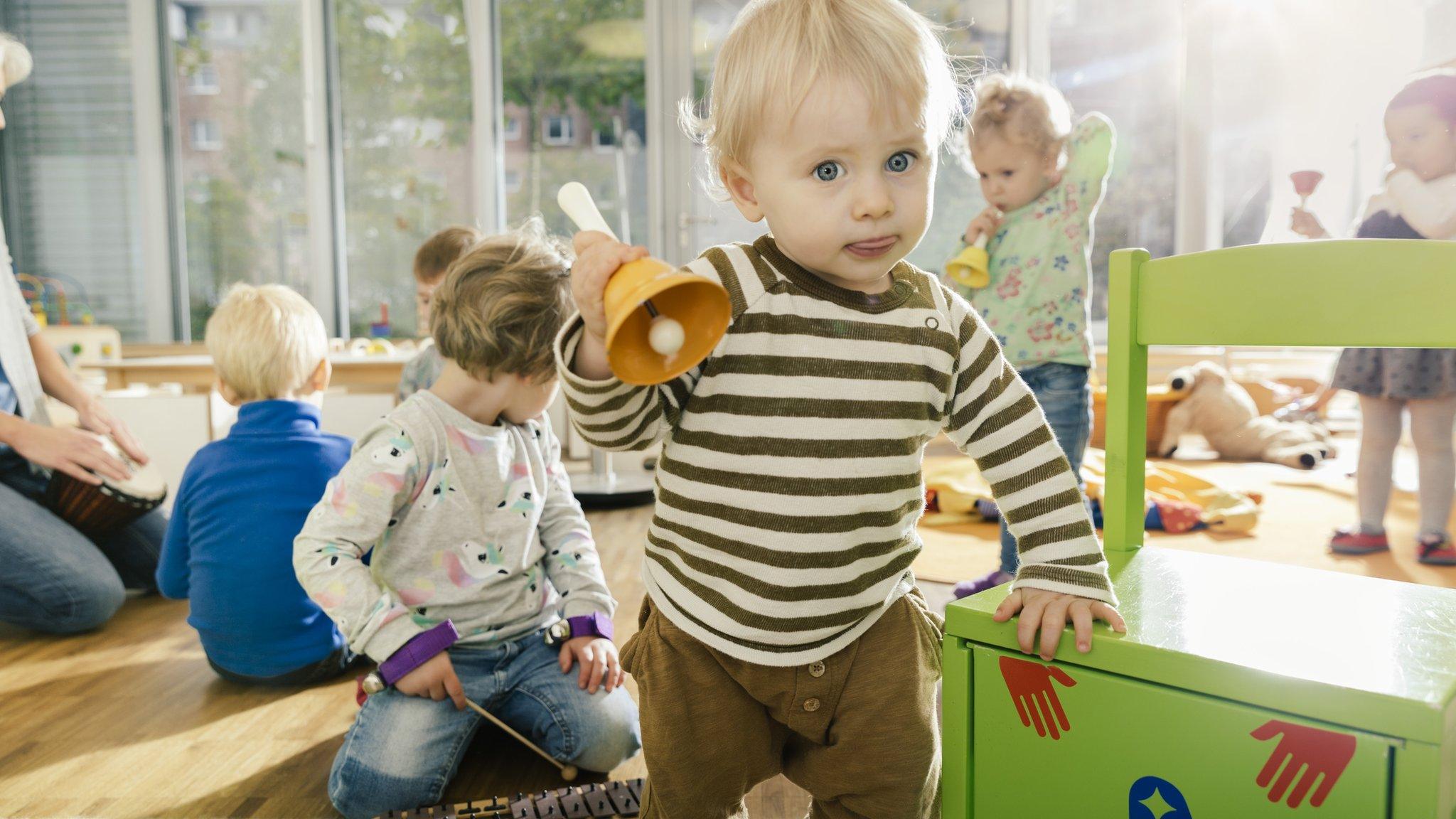 Young boy at a playgroup