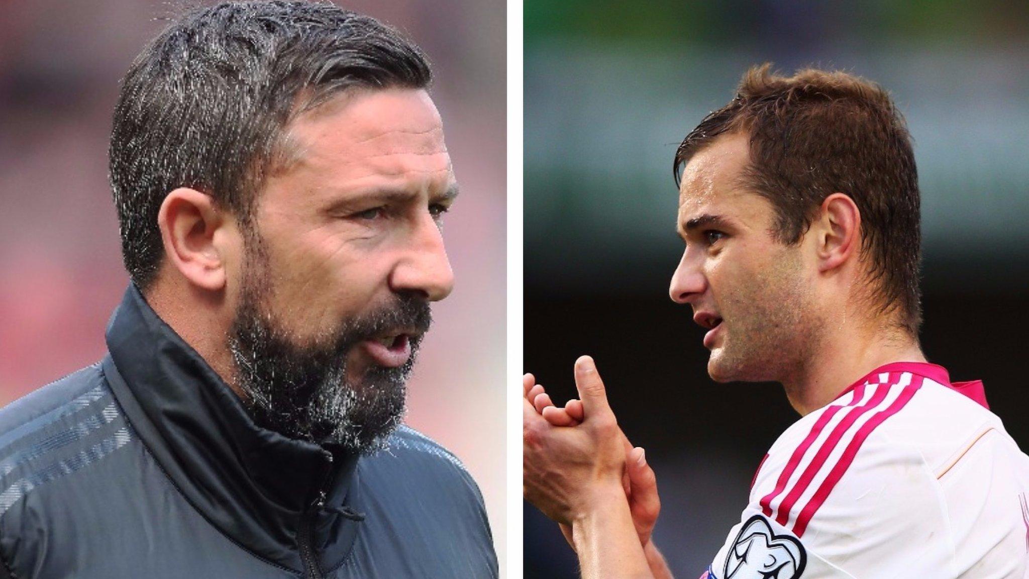 Aberdeen manager Derek McInnes and Shaun Maloney