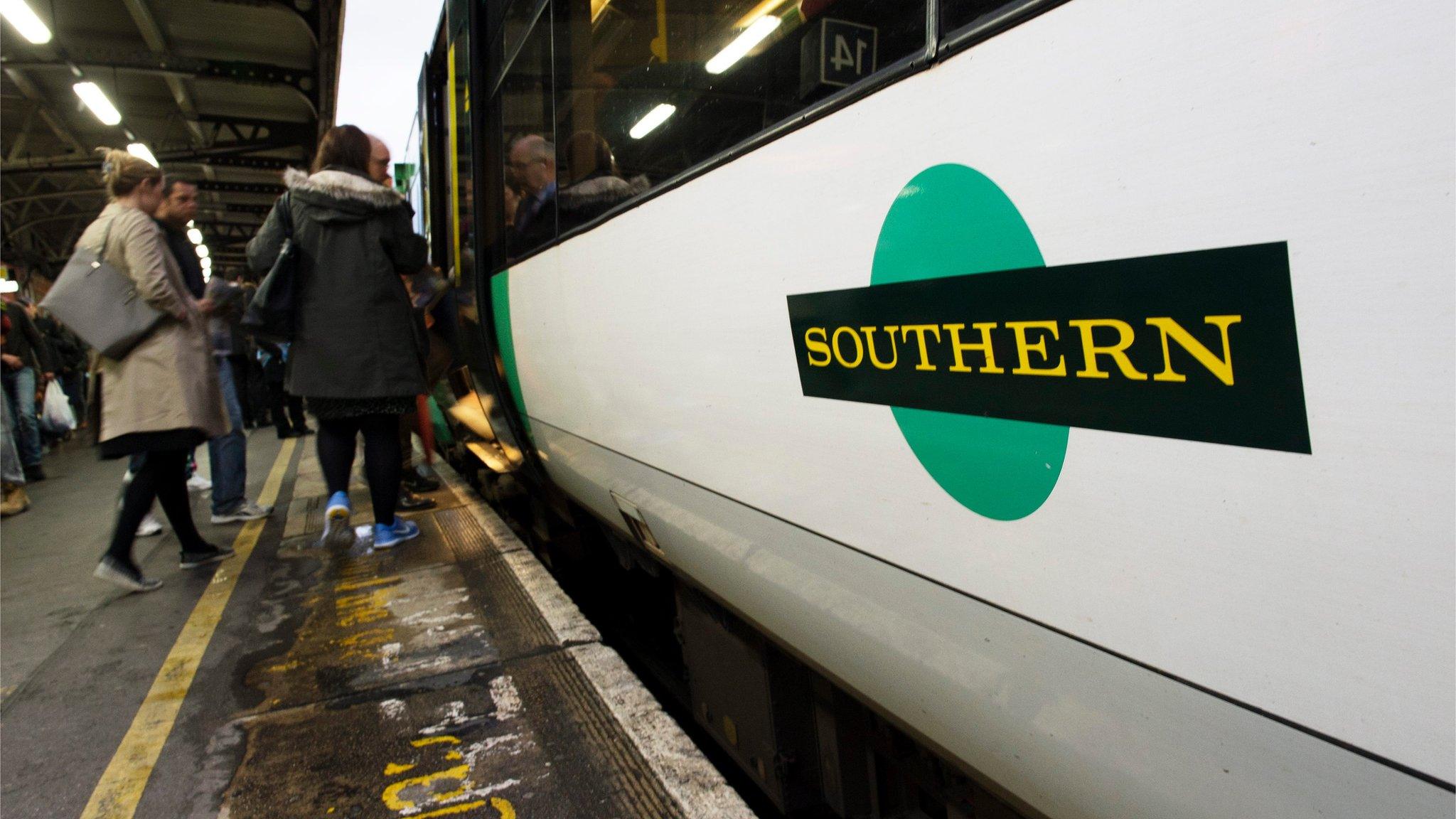 People boarding a Southern train