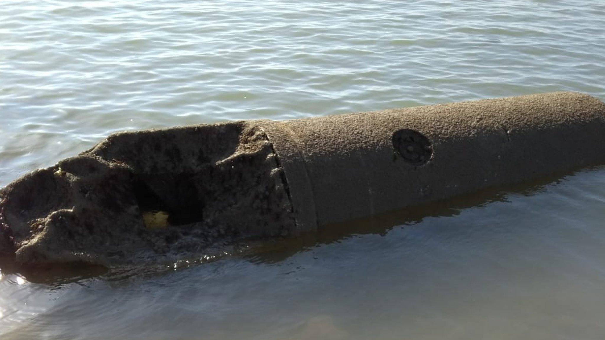 Sea mine off Elmer Beach