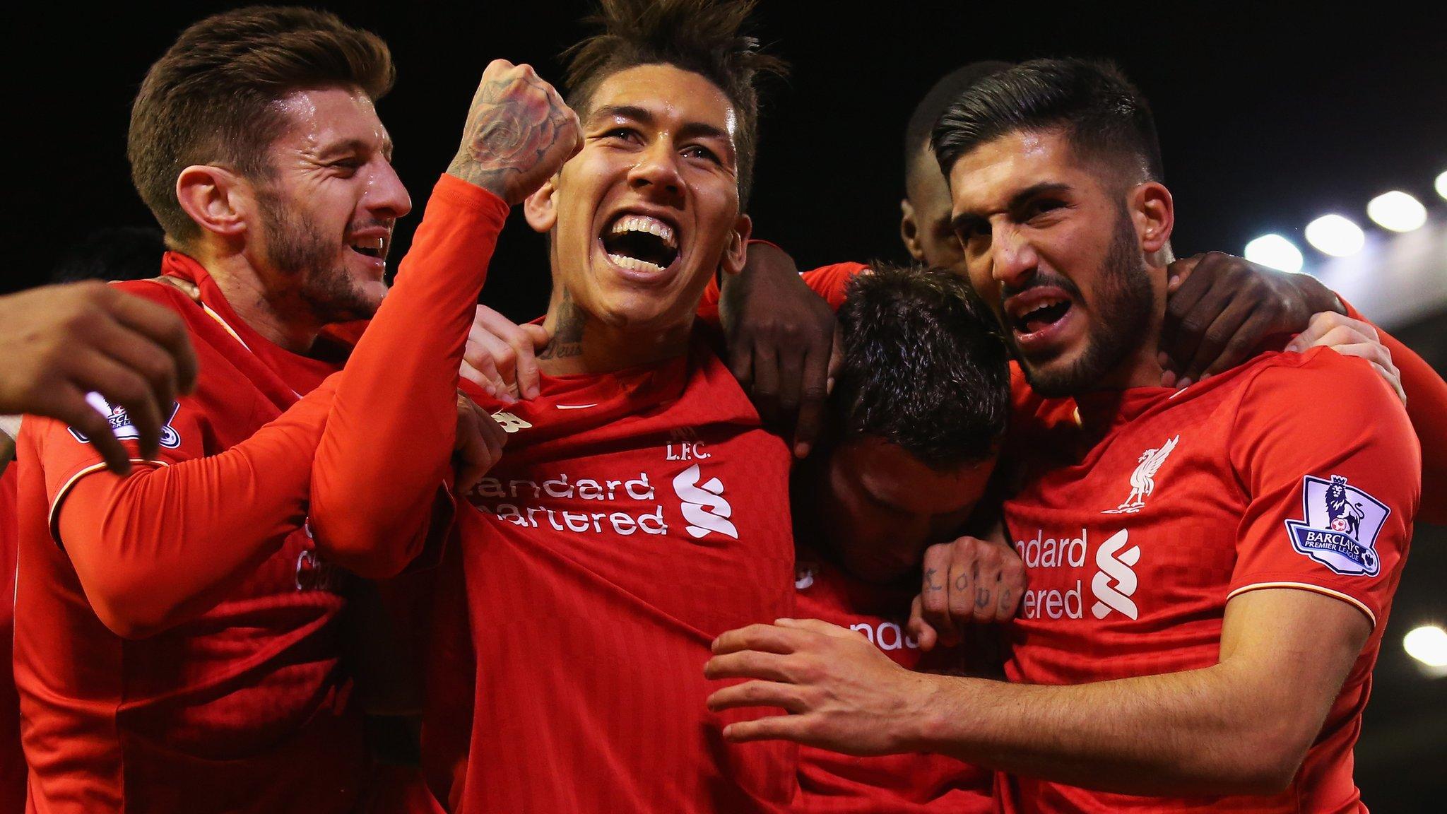 (left to right) Adam Lallana, Roberto Firmino and Emre Can