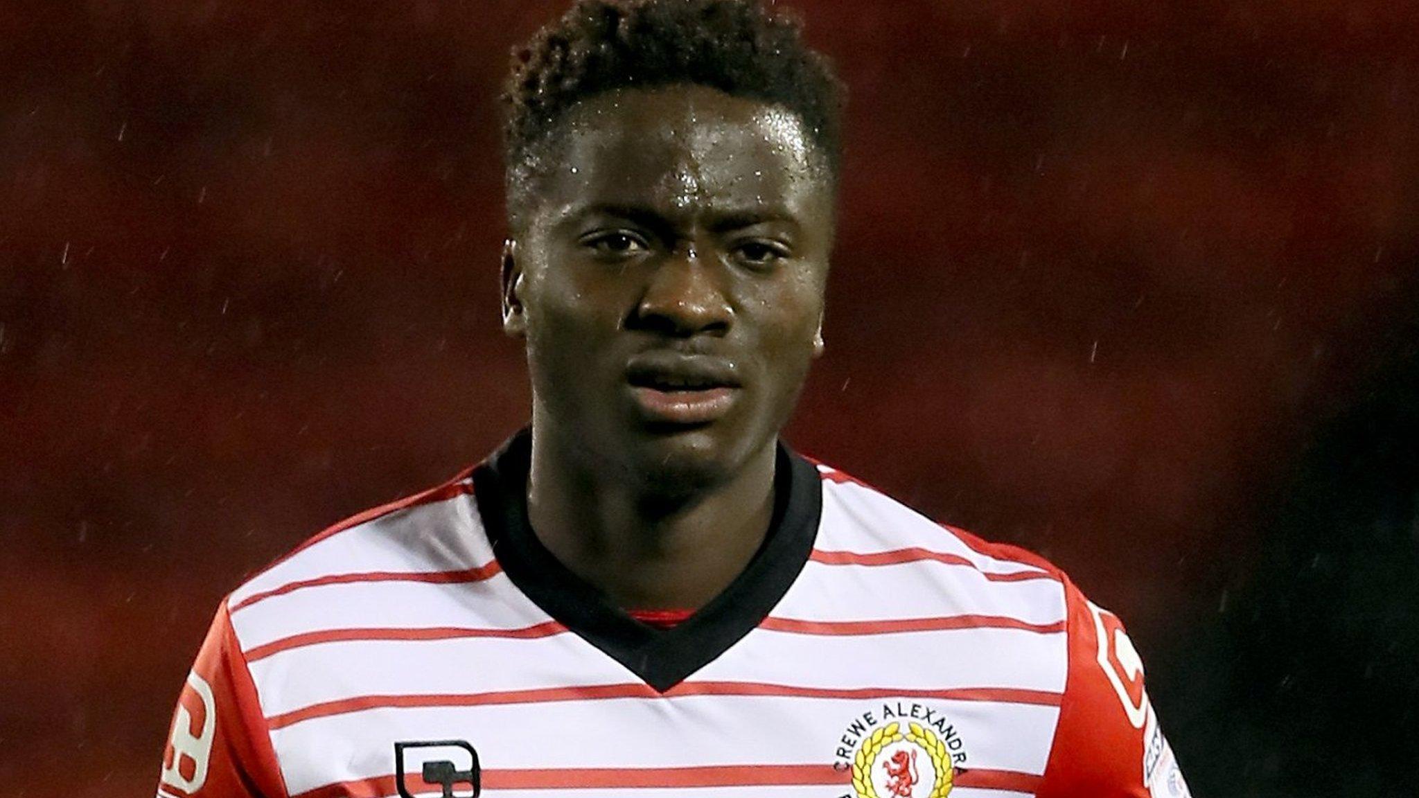 Crewe Alexandra forward Daniel Udoh in action against Chesterfield in the EFL Trophy in August 2016