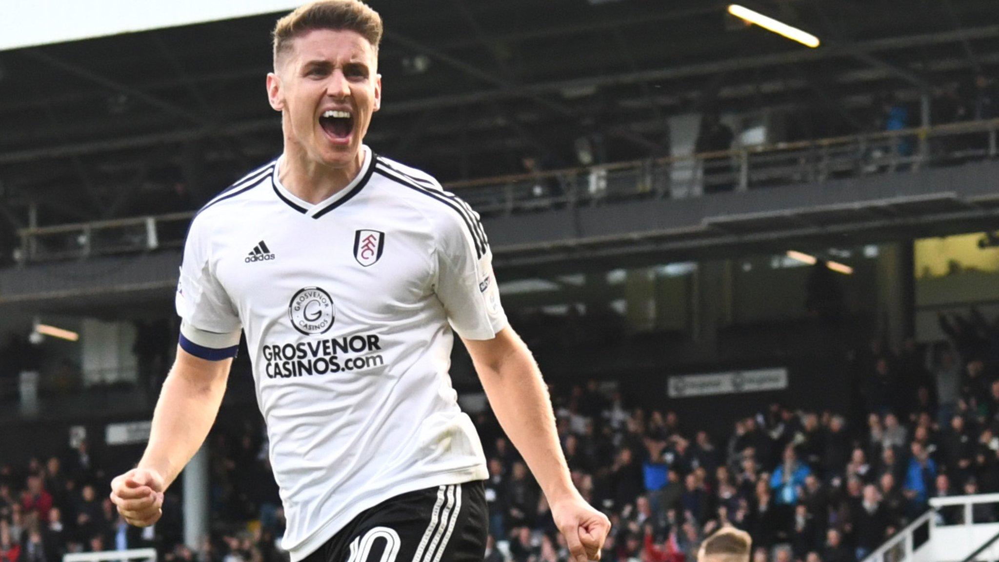 Tom Cairney of Fulham celebrates his injury time goal 1-1