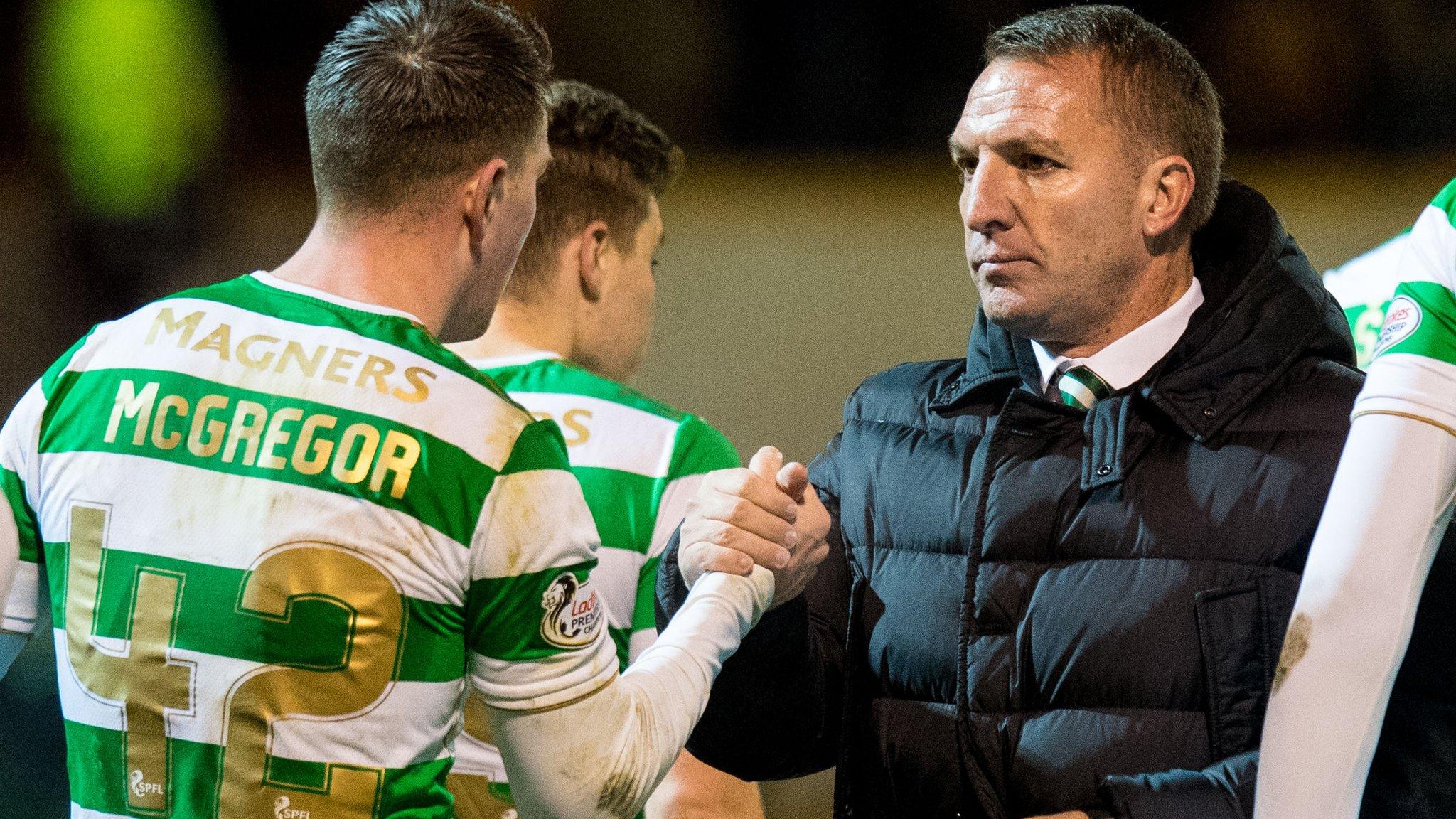 Celtic's Callum McGregor and Brendan Rodgers