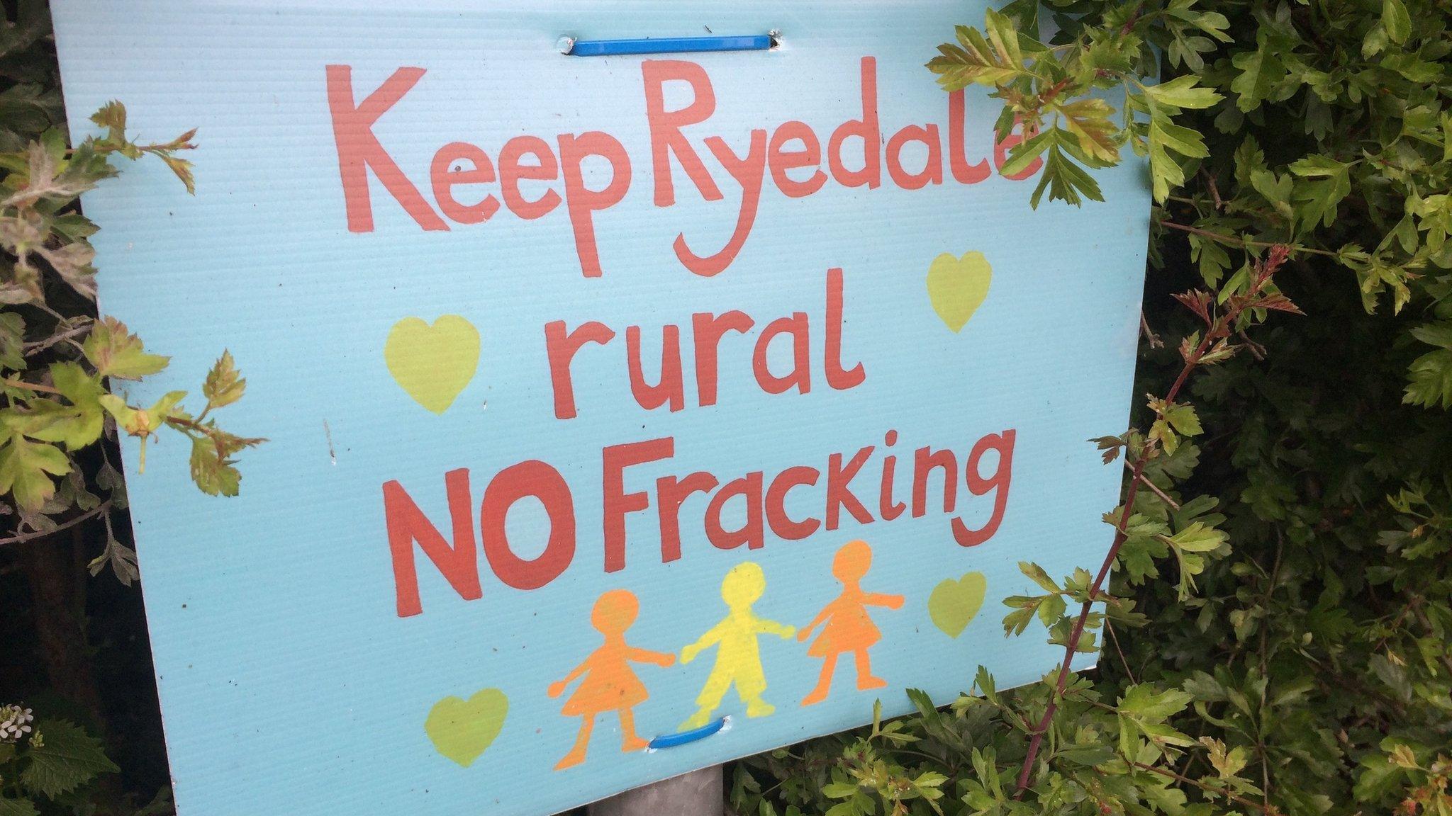 Protest sign: Keep Ryedale rural No fracking