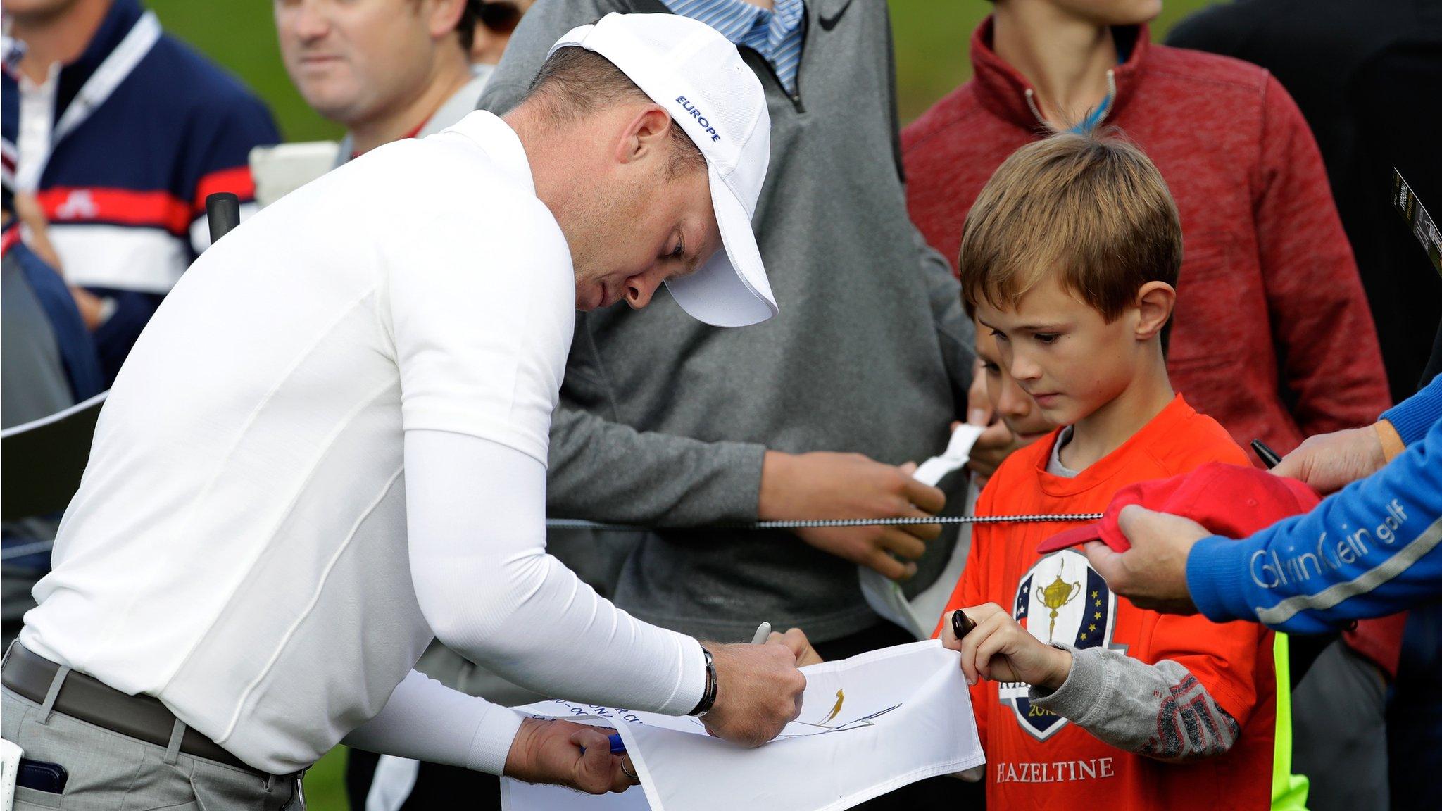 Danny Willett signing autographs