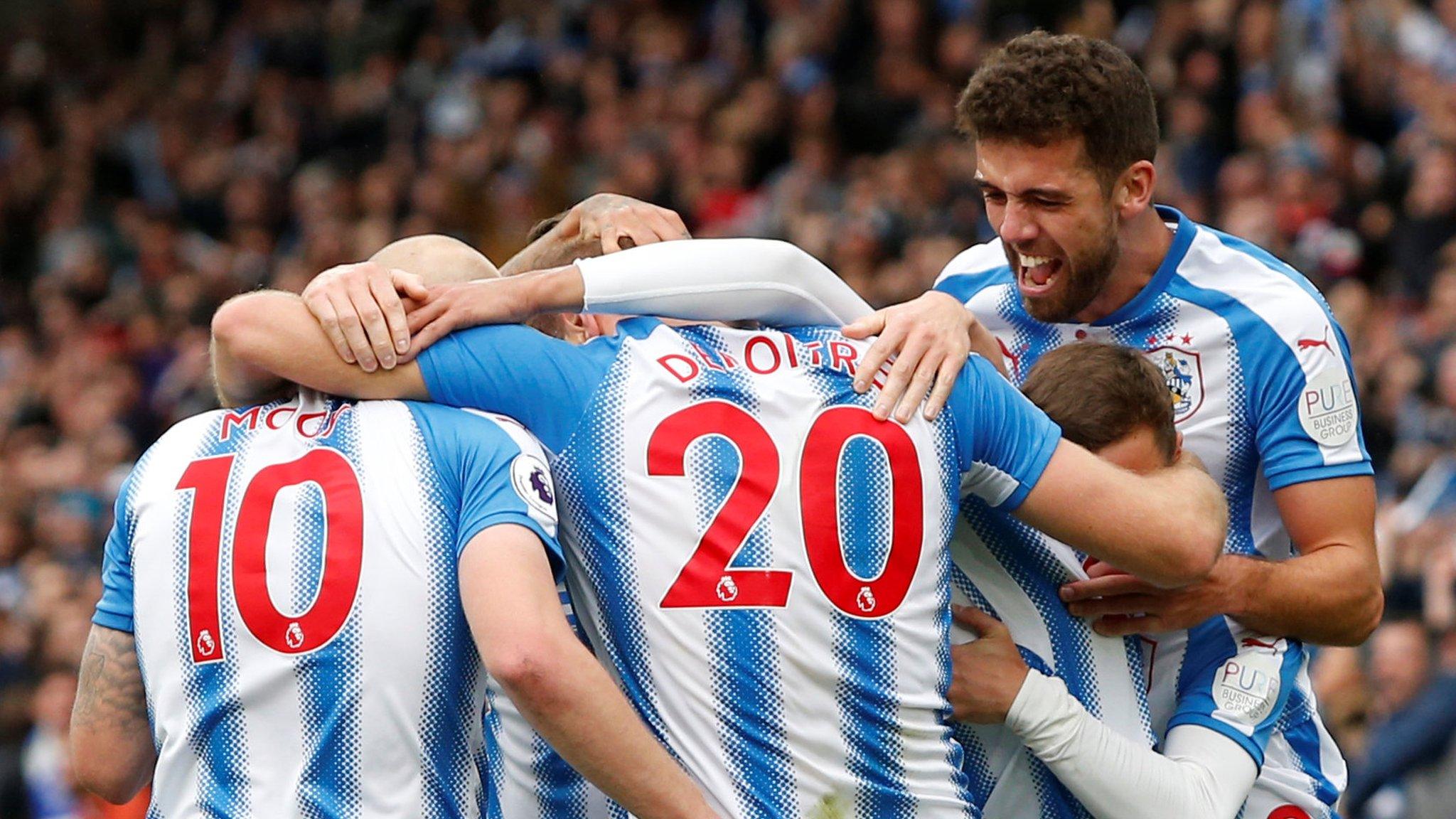 Huddersfield players celebrate