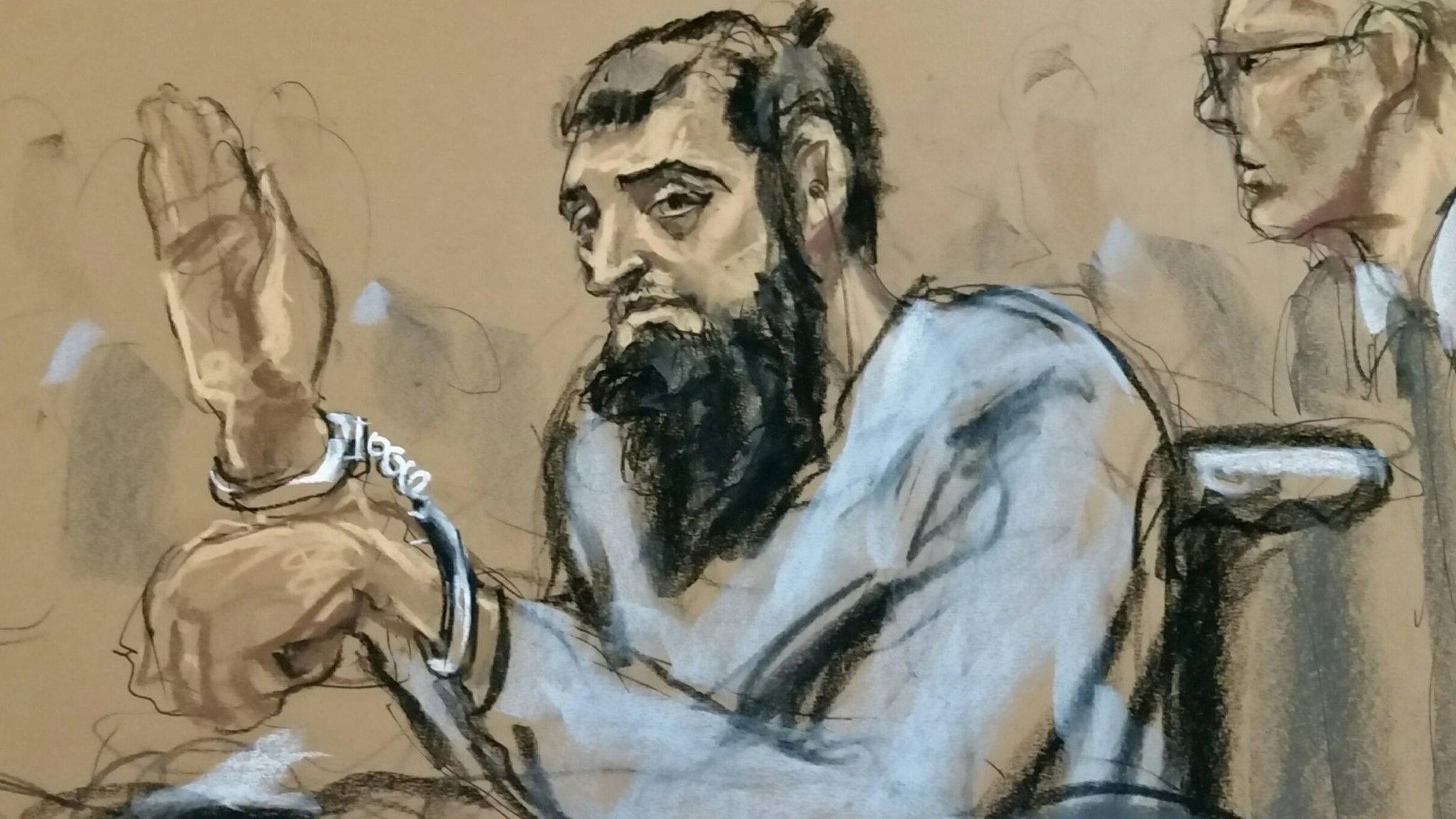 Court sketch of suspect Sayfullo Saipov - 1 November