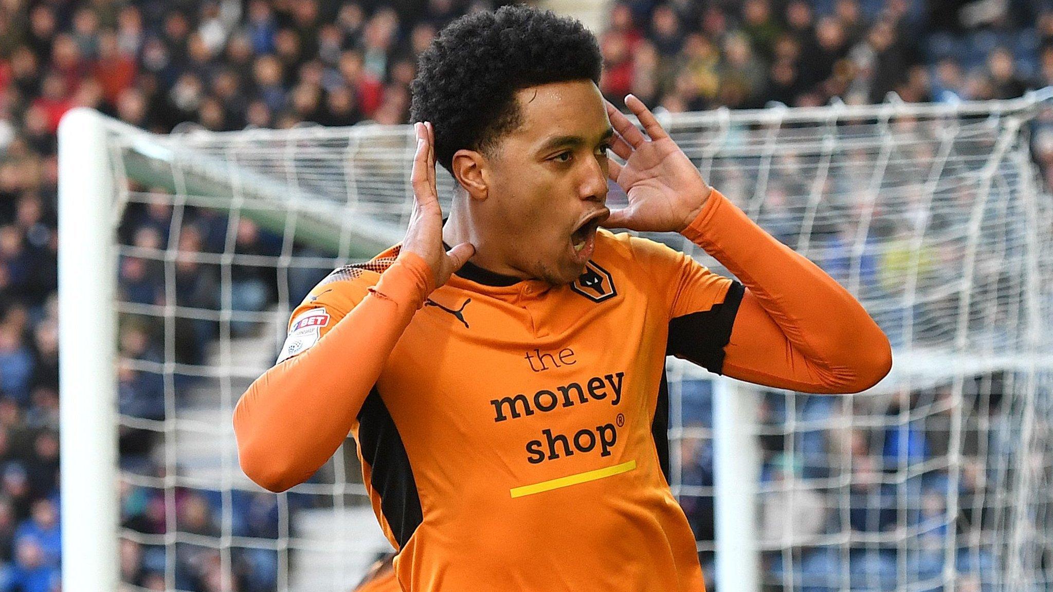 Helder Costa celebrates scoring against Preston