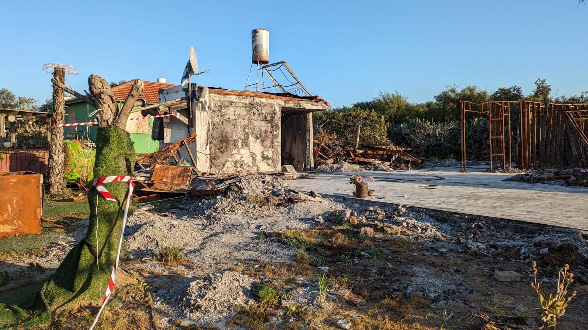 The charred remains of Bilha and Yaakov's house