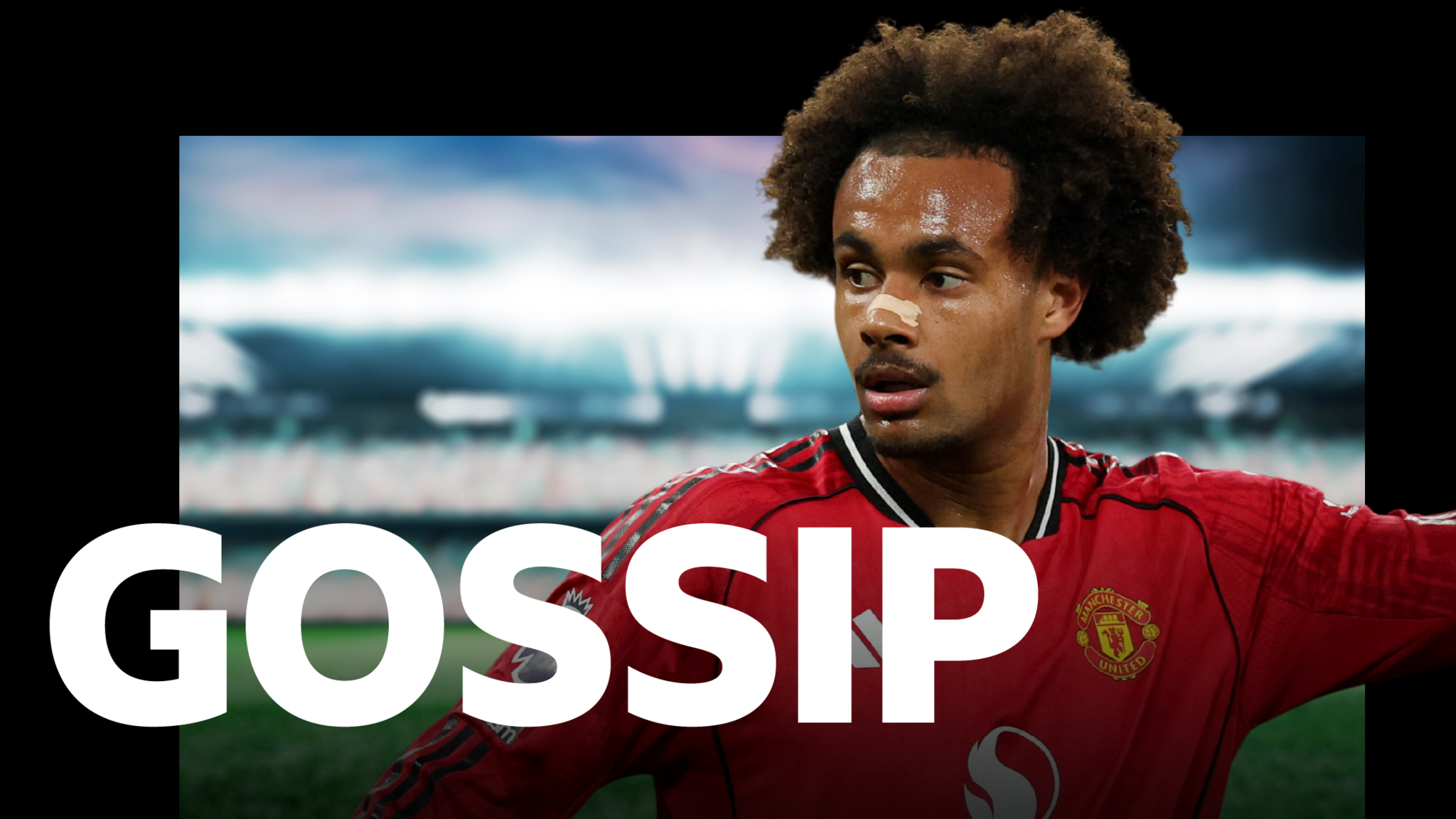 BBC Gossip graphic featuring Manchester United's Joshua Zirkzee