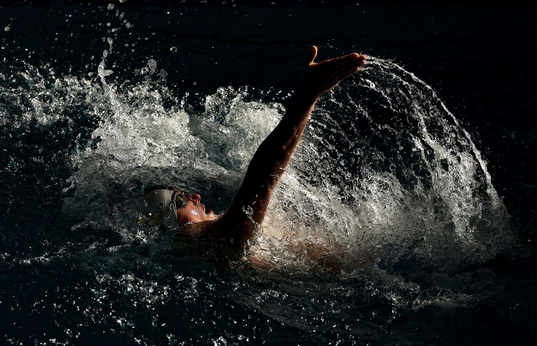 Toby Hewertson competes in the Mens 200m Backstroke during the New Zealand Swimming Championships at Sir Owen Glenn National Aquatic Centre in Auckland, New Zealand. Photo by Phil Walter