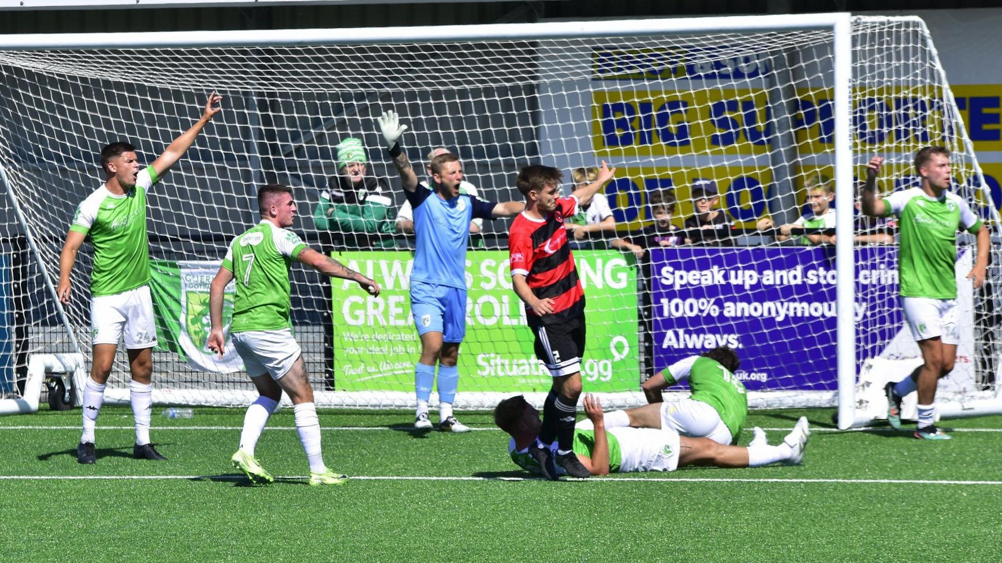 Action from Guernsey FC v Bedfont Sports