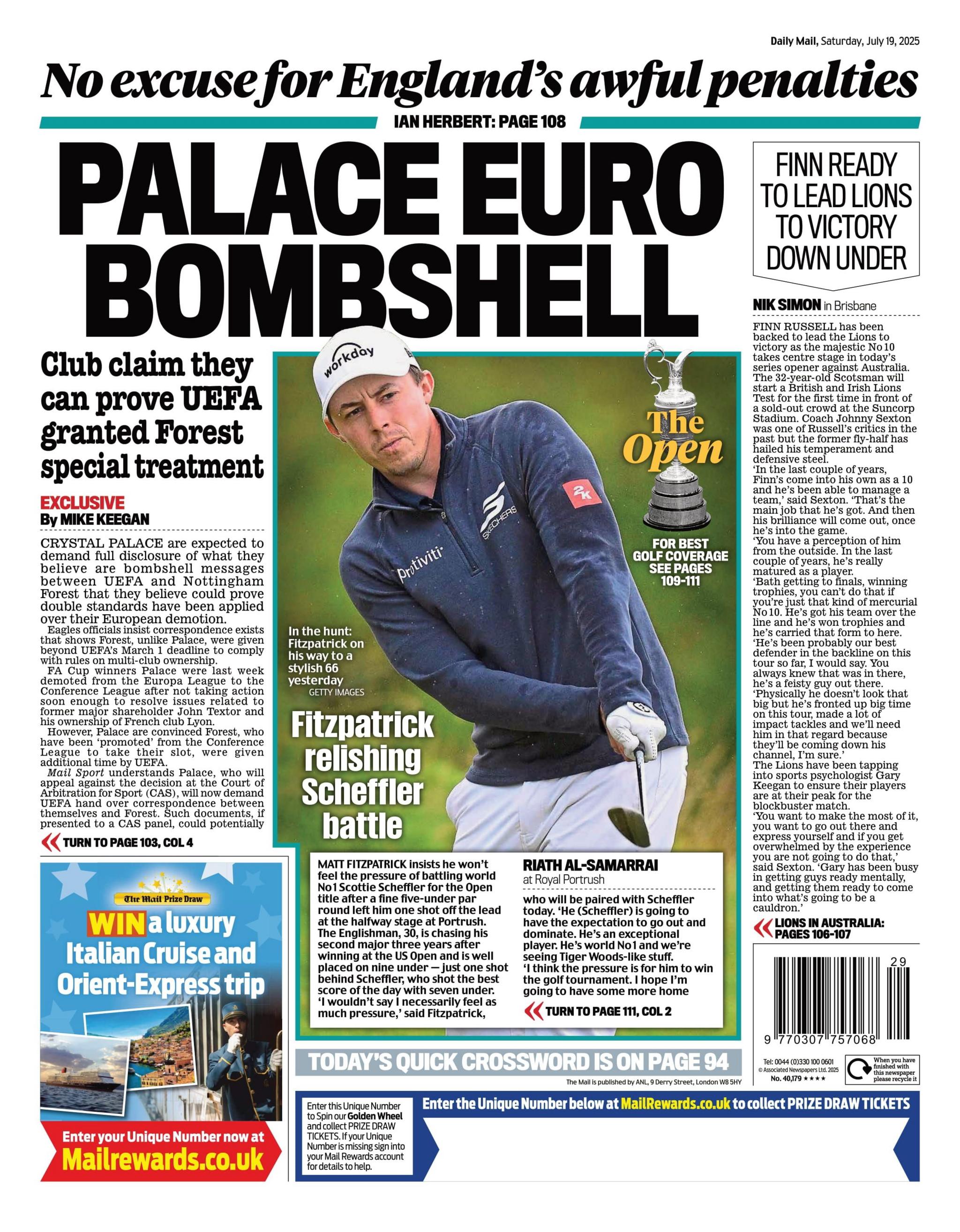 Mail back page